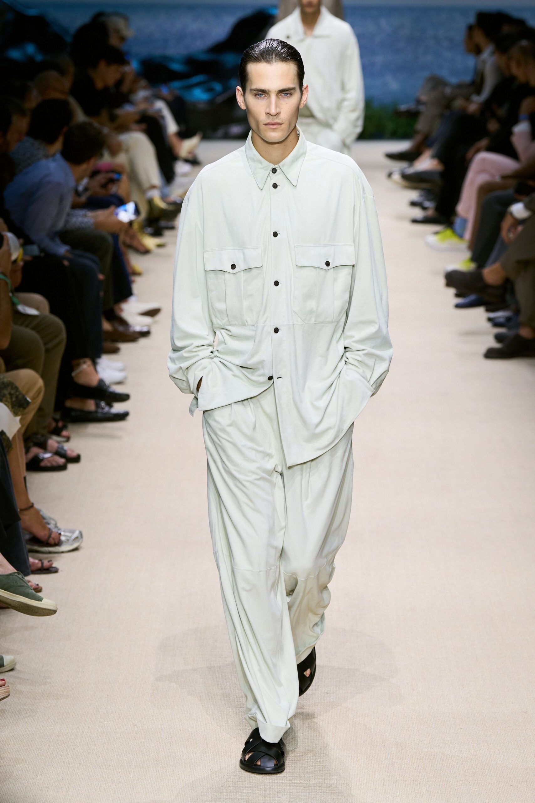 white cotton relaxed straight-leg pants