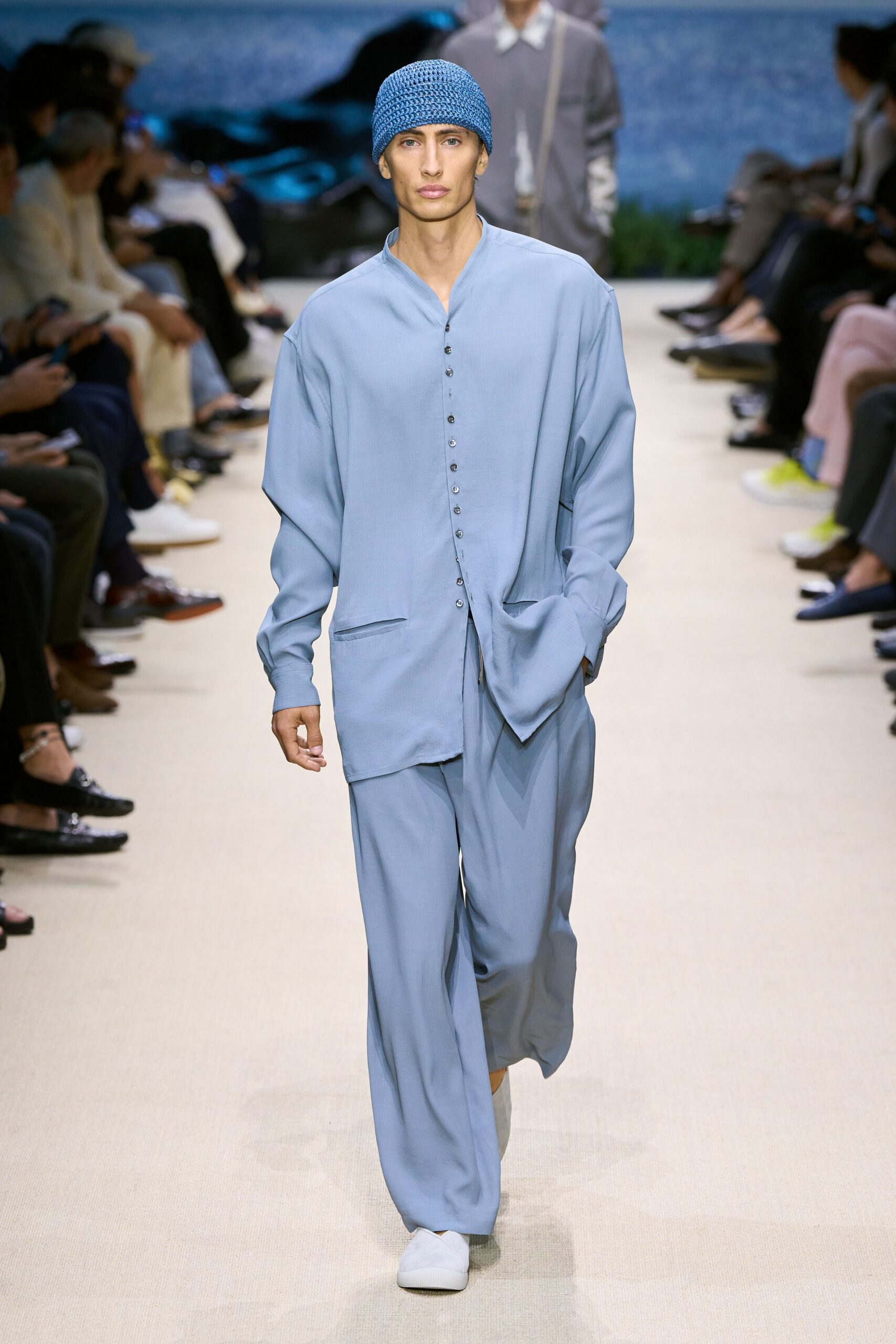 blue relaxed shirt and pants