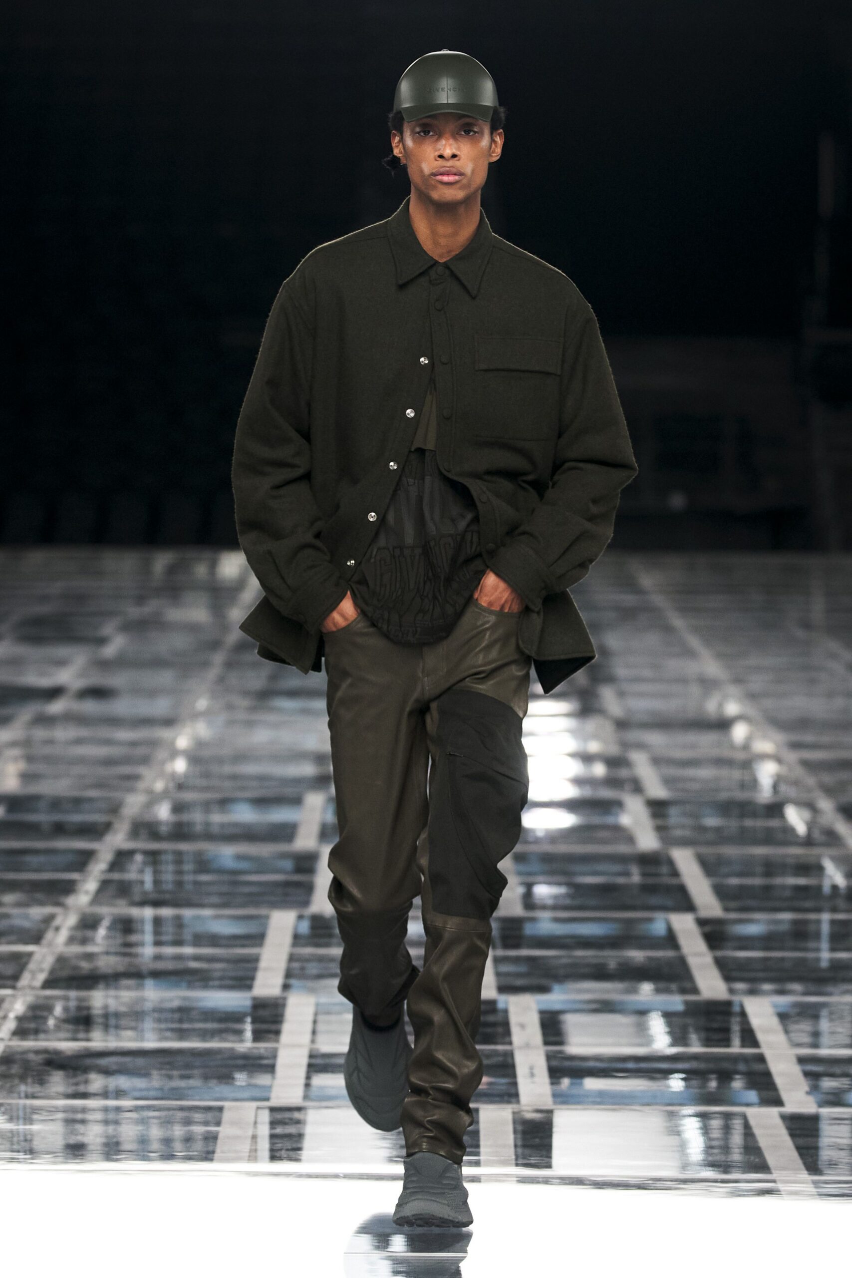 black relaxed shirt and fitted pants