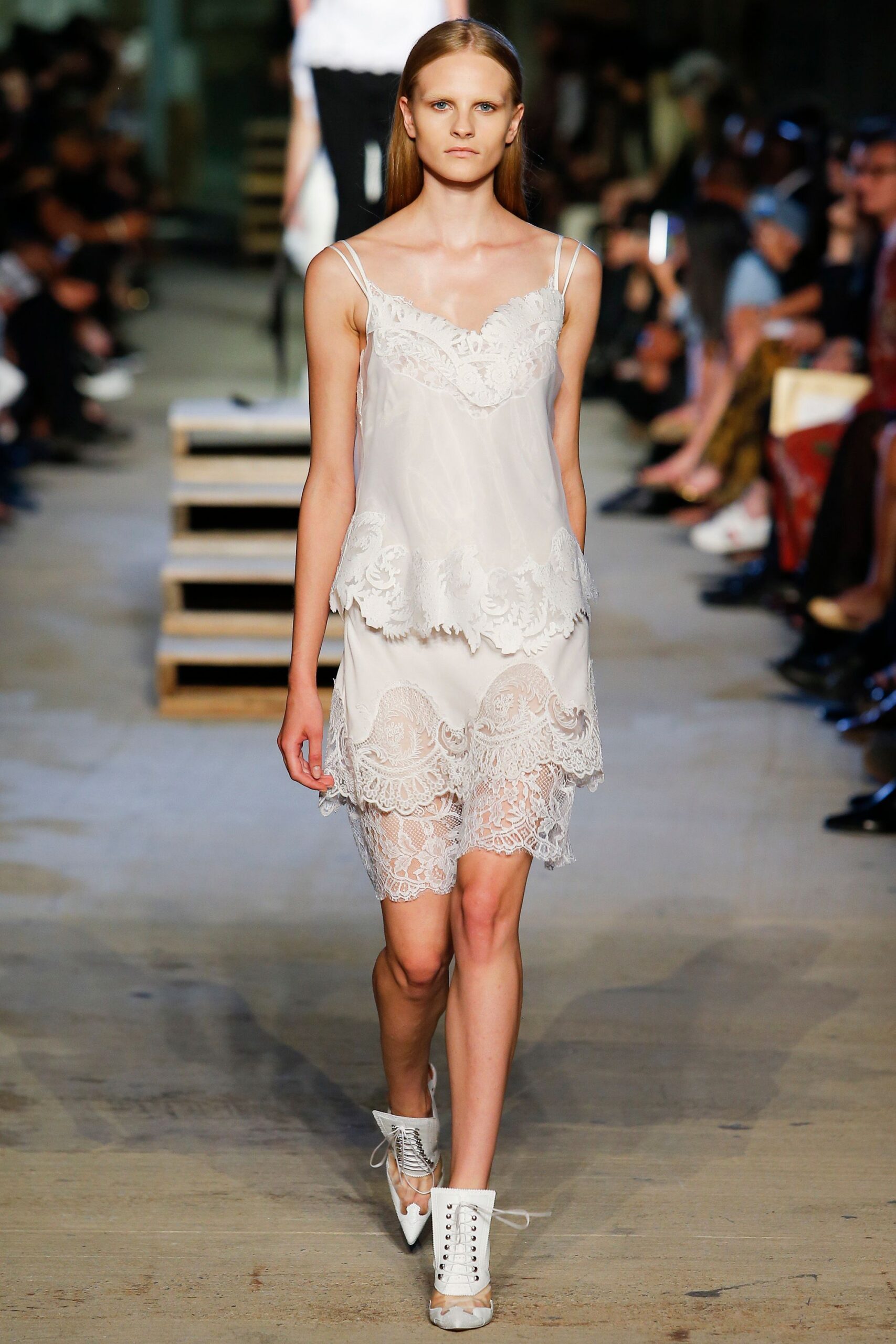 white lace mini dress with shoes