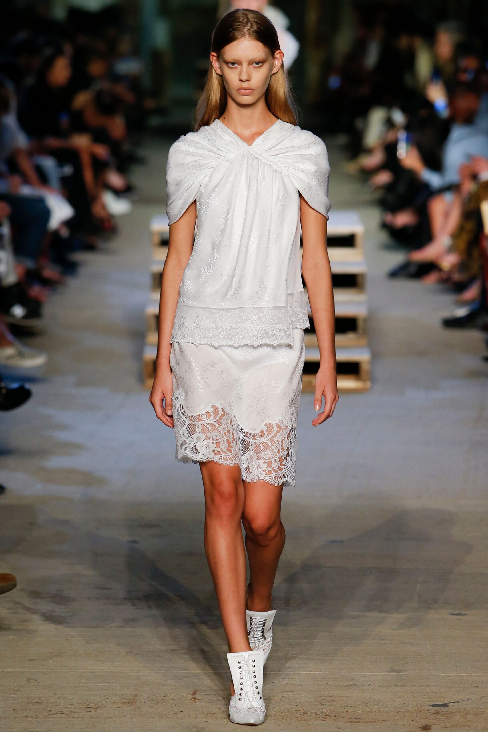 white lace mini dress with shoes
