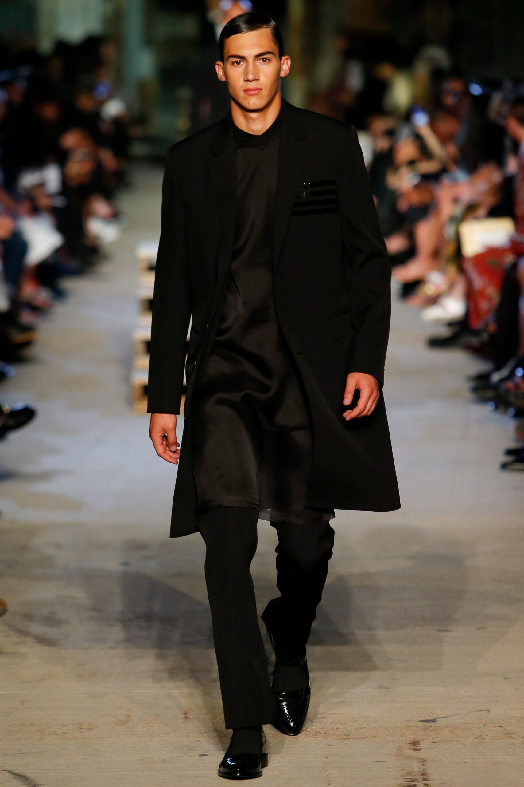 black silk coat and pants