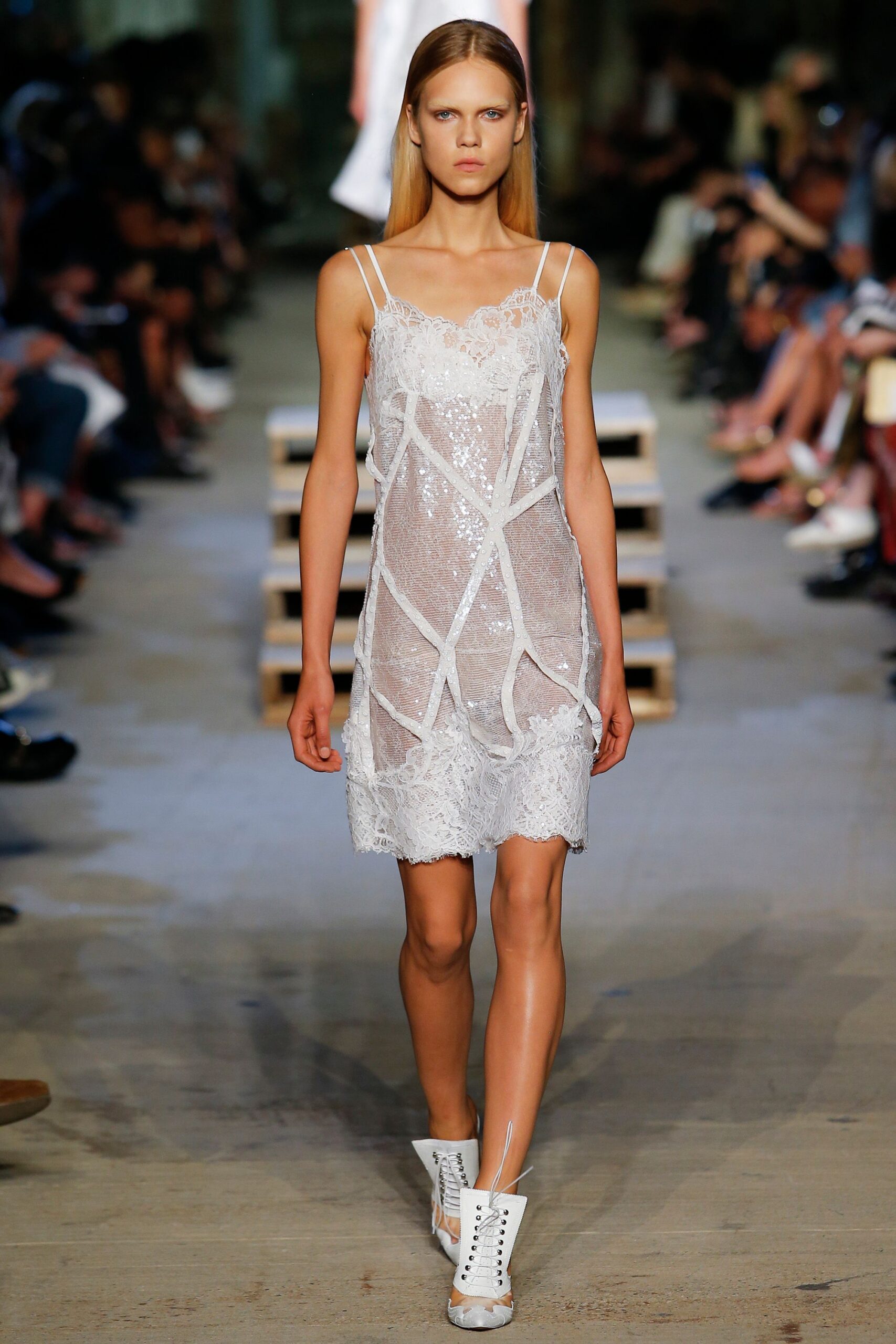 white lace mini dress with shoes