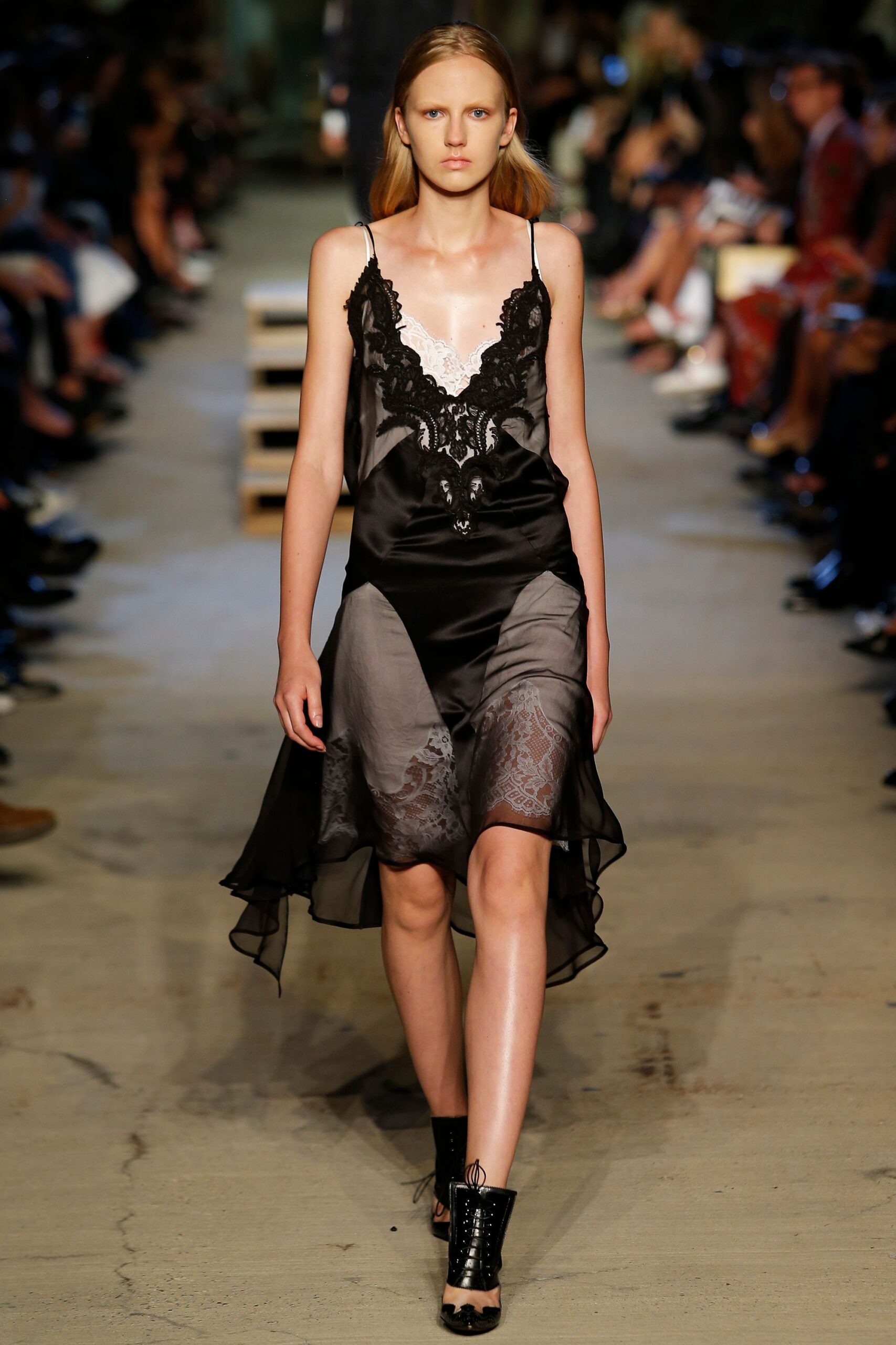 black silk layered midi dress with shoes