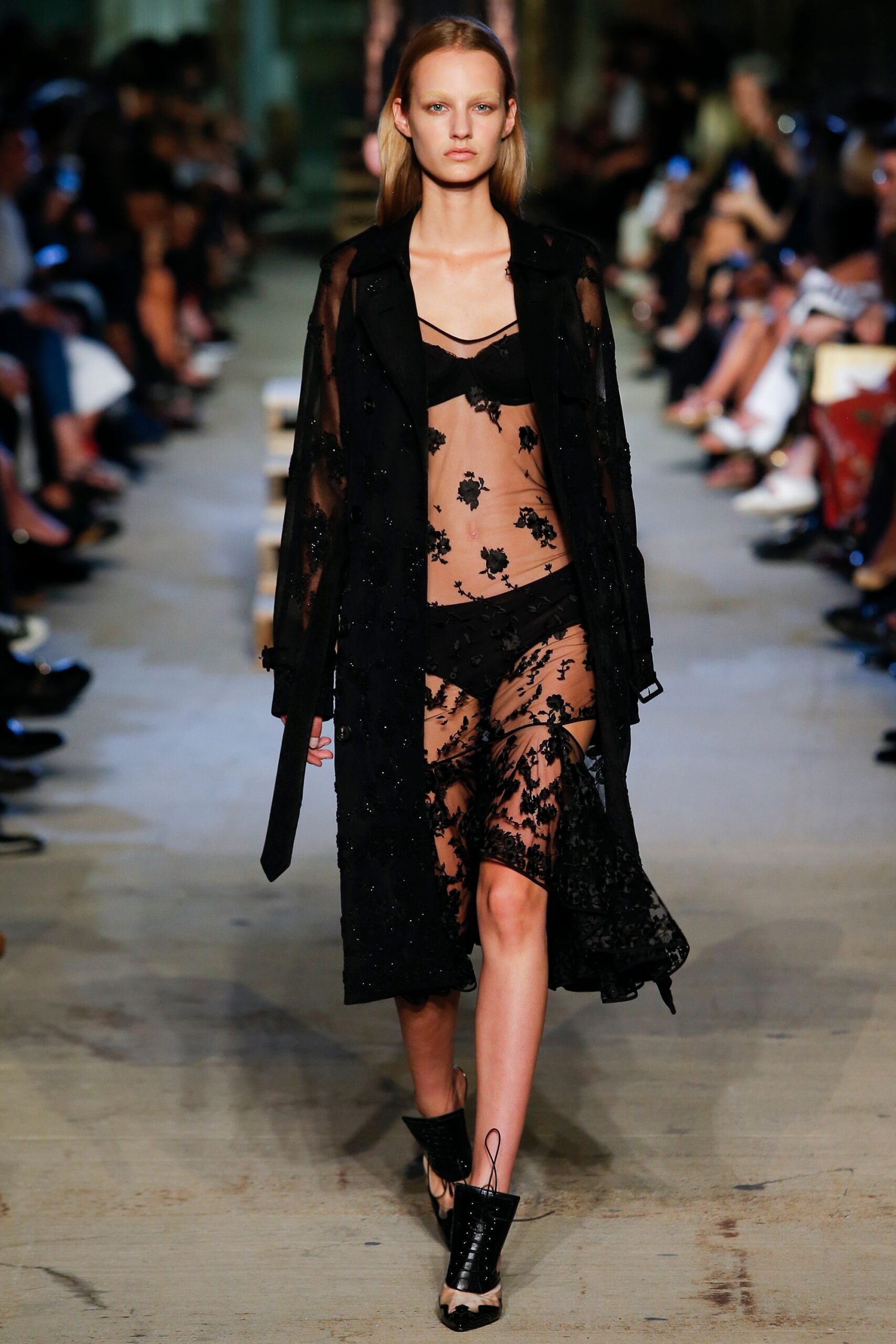 black lace midi dress with coat