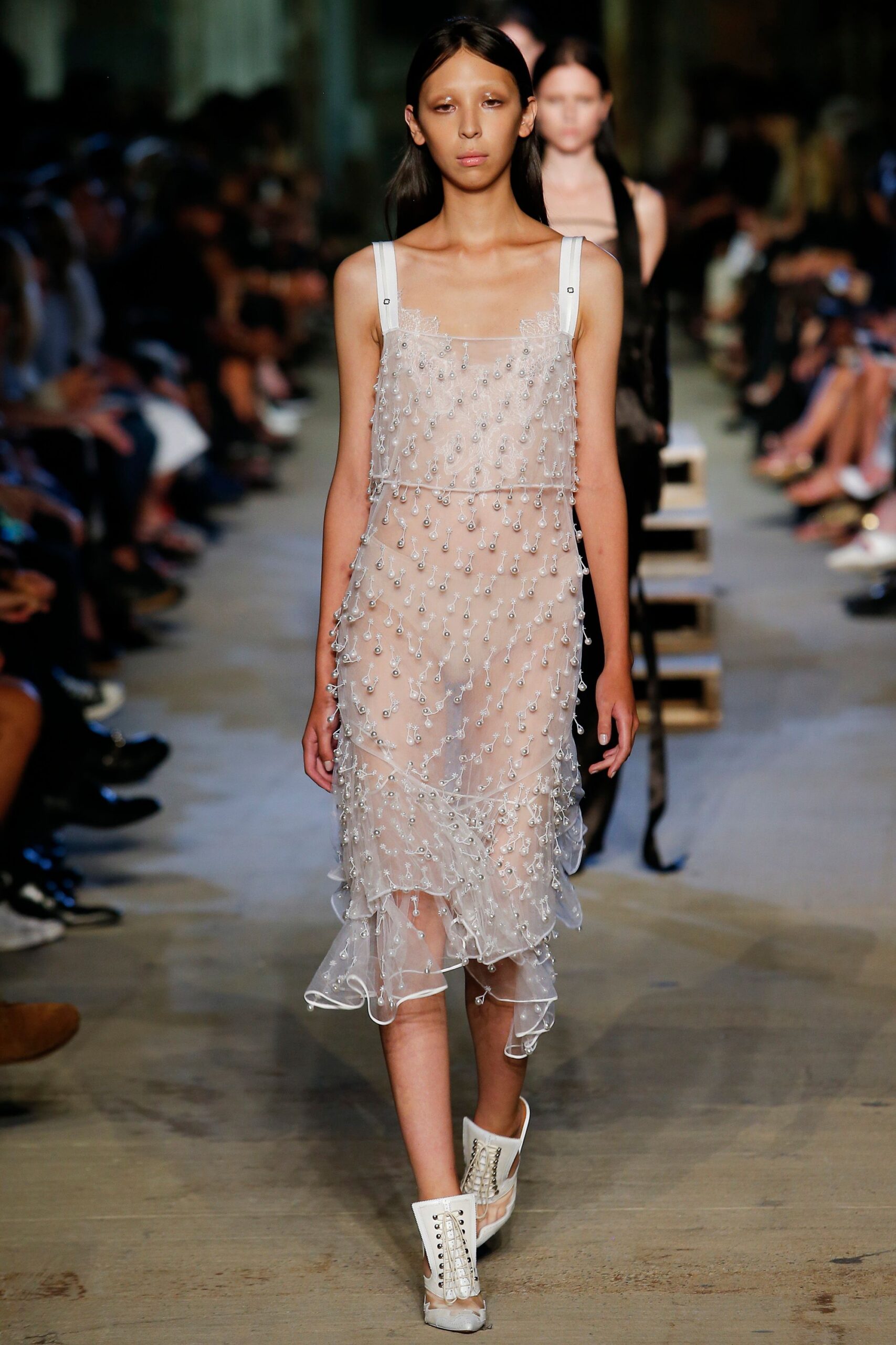 white embroidered midi dress with shoes