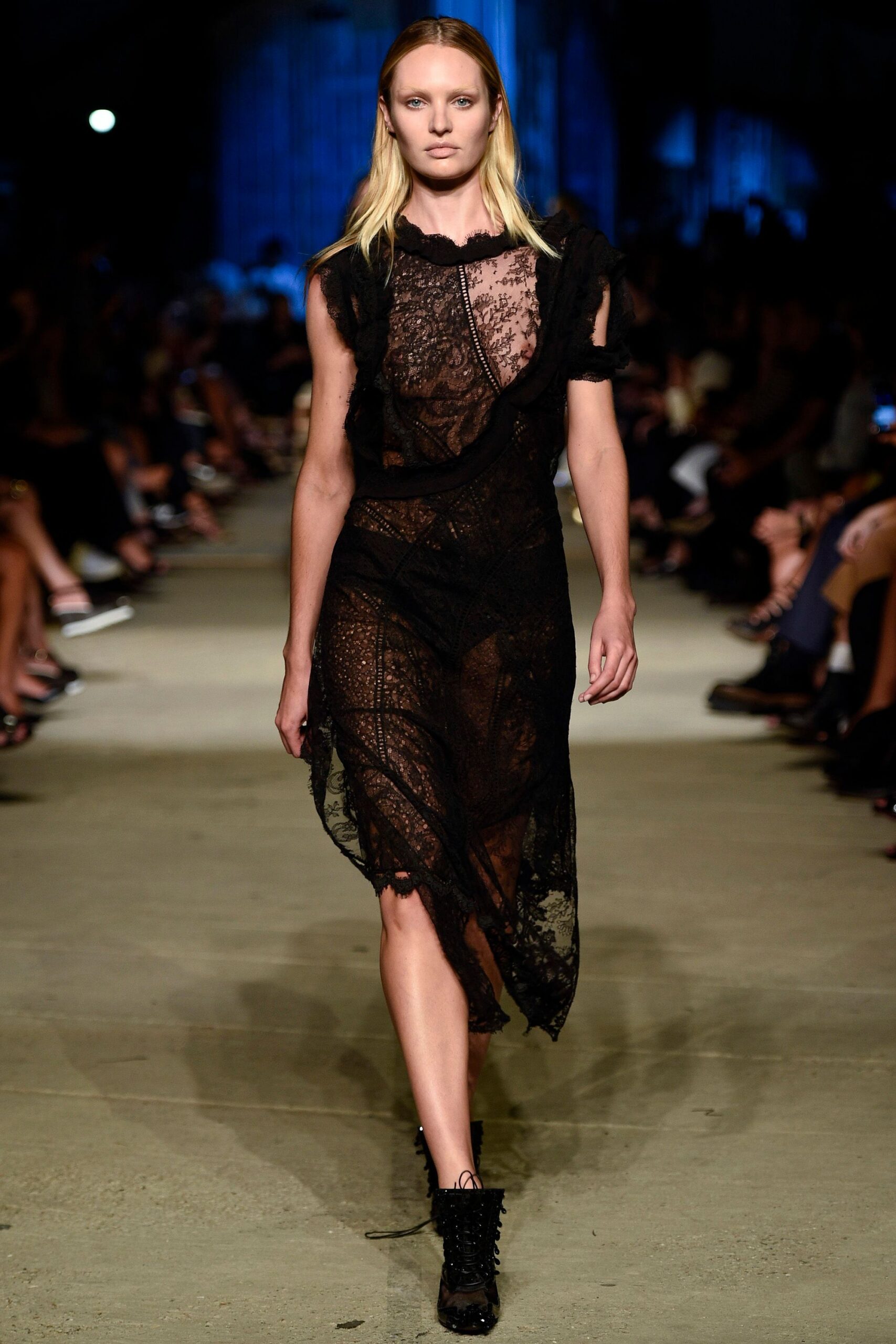 black lace midi dress with boots
