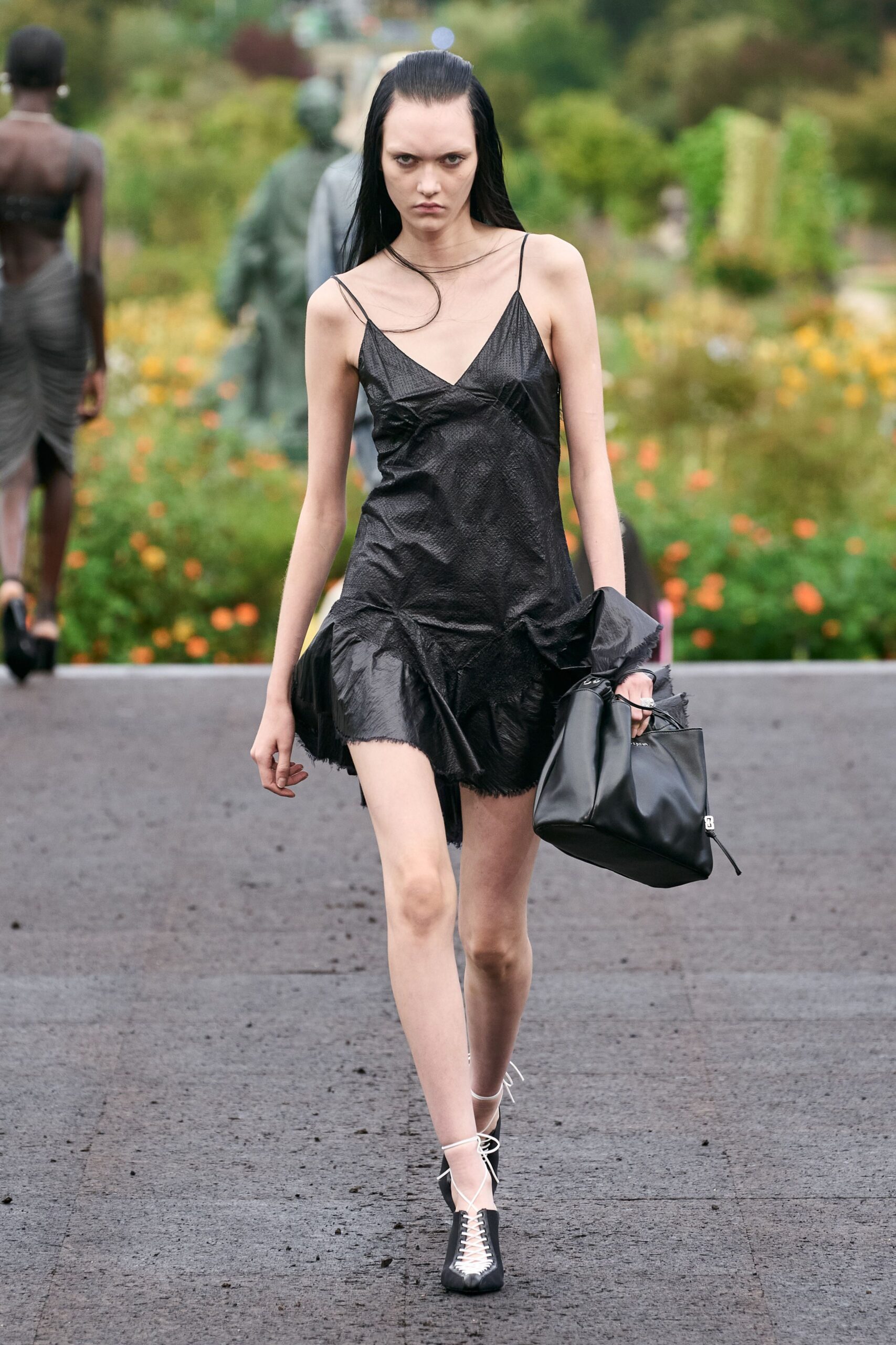 black leather bag