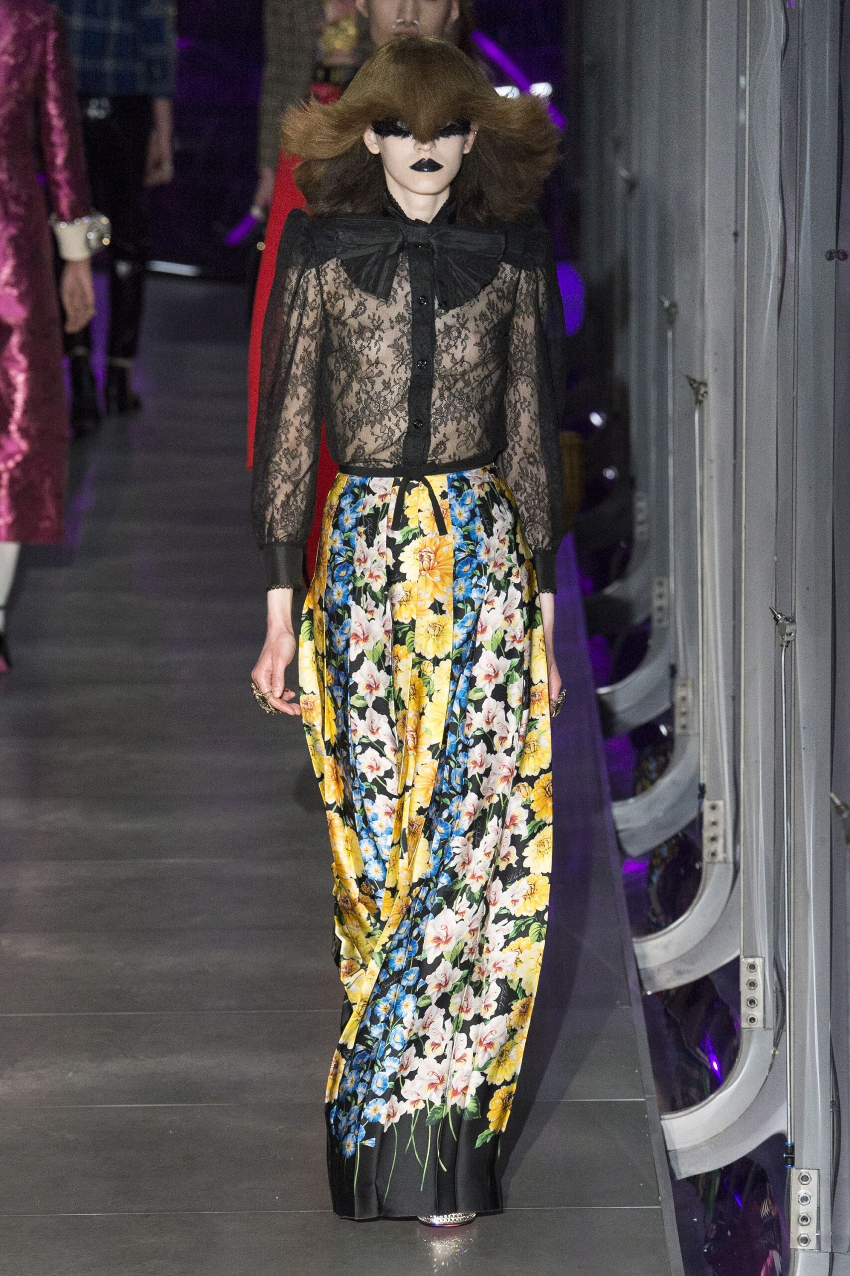 multi silk fitted flared tiered maxi skirt
