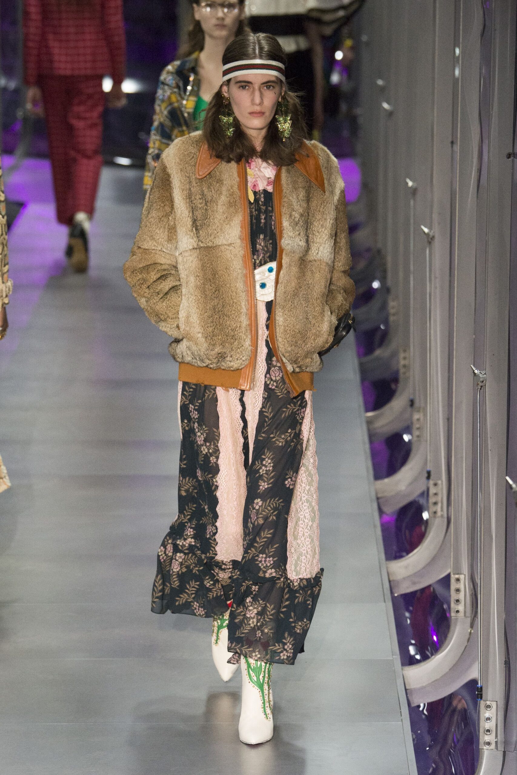 brown fur relaxed jacket