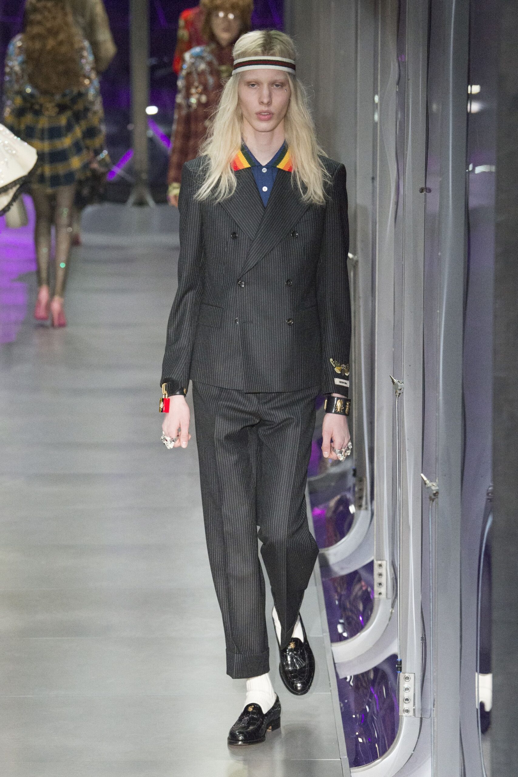black and white tailored suit