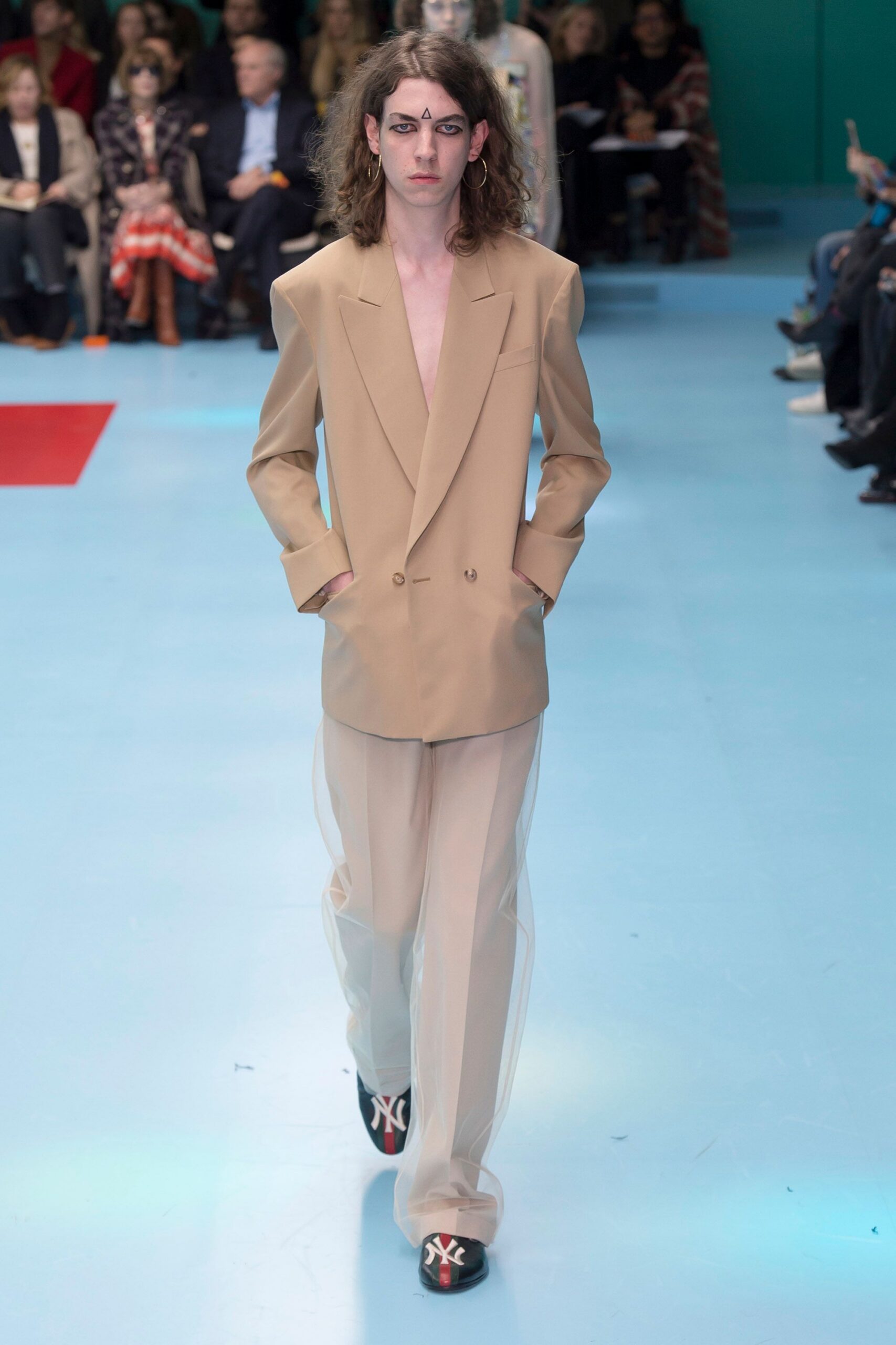 beige blazer tailored pants