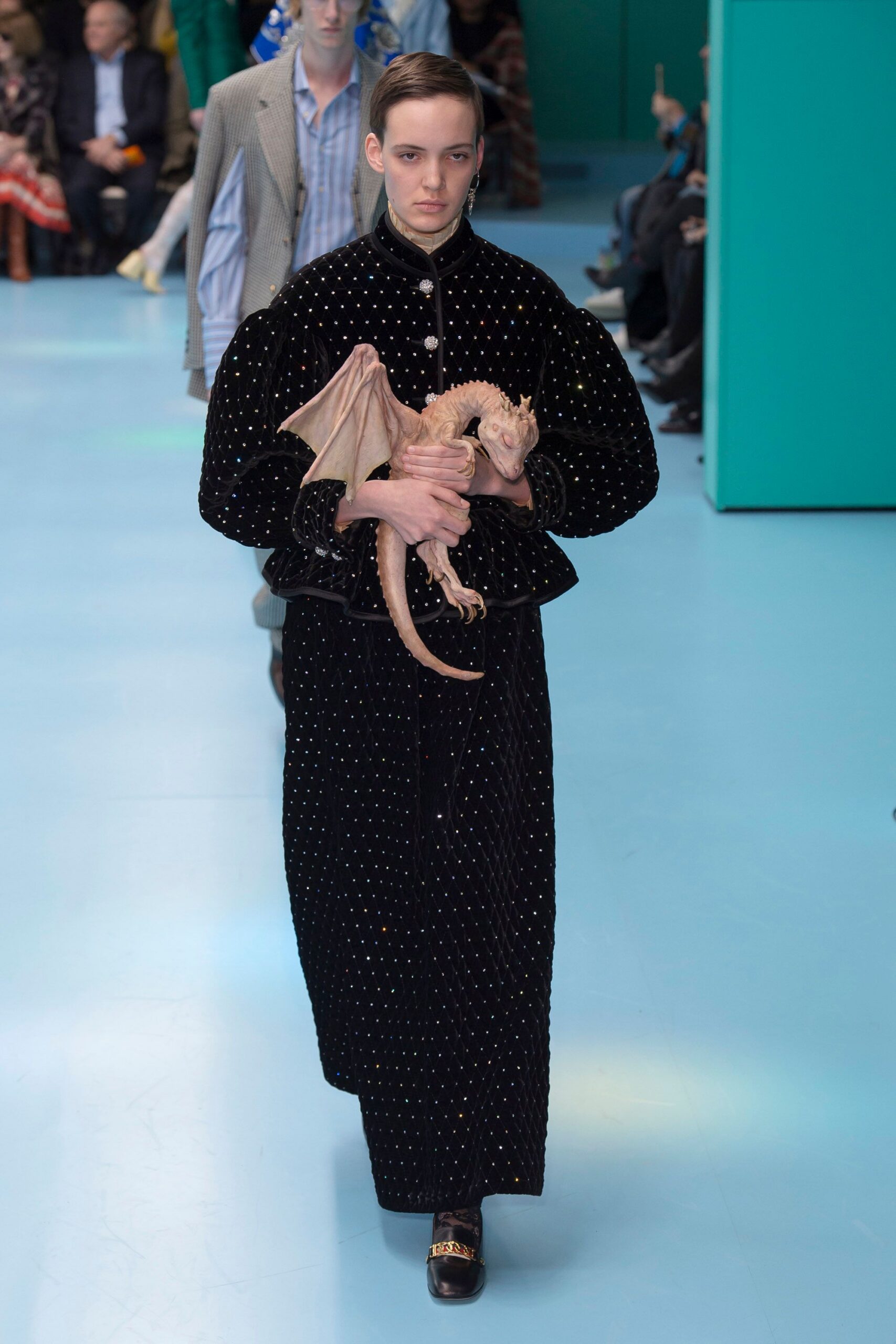 black velvet embroidered coat