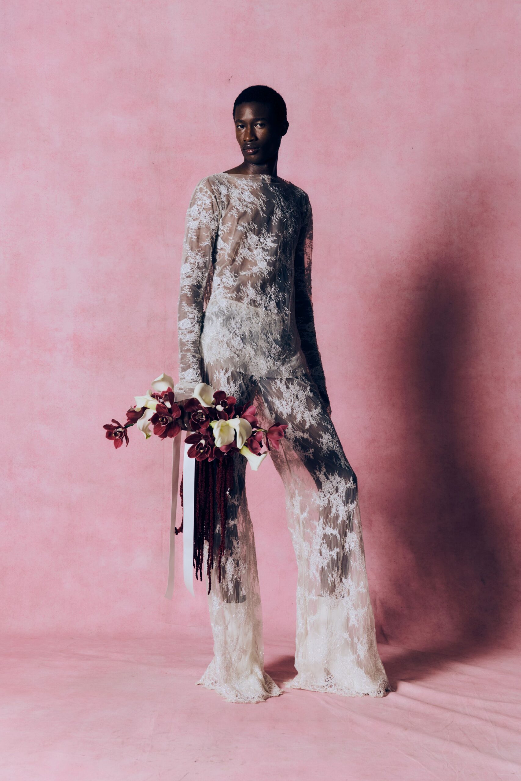 white lace fitted jumpsuit