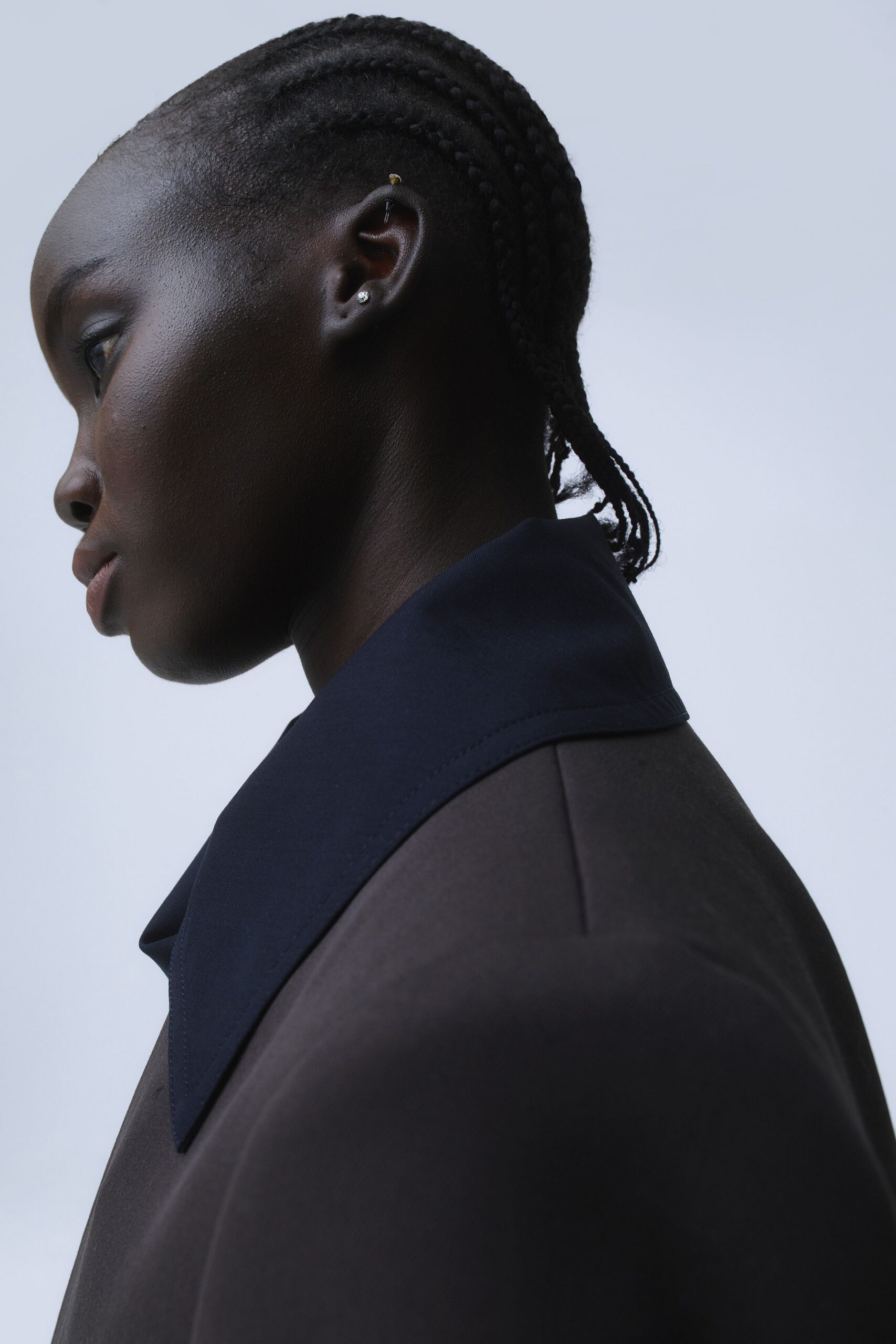 brown wool structured coat