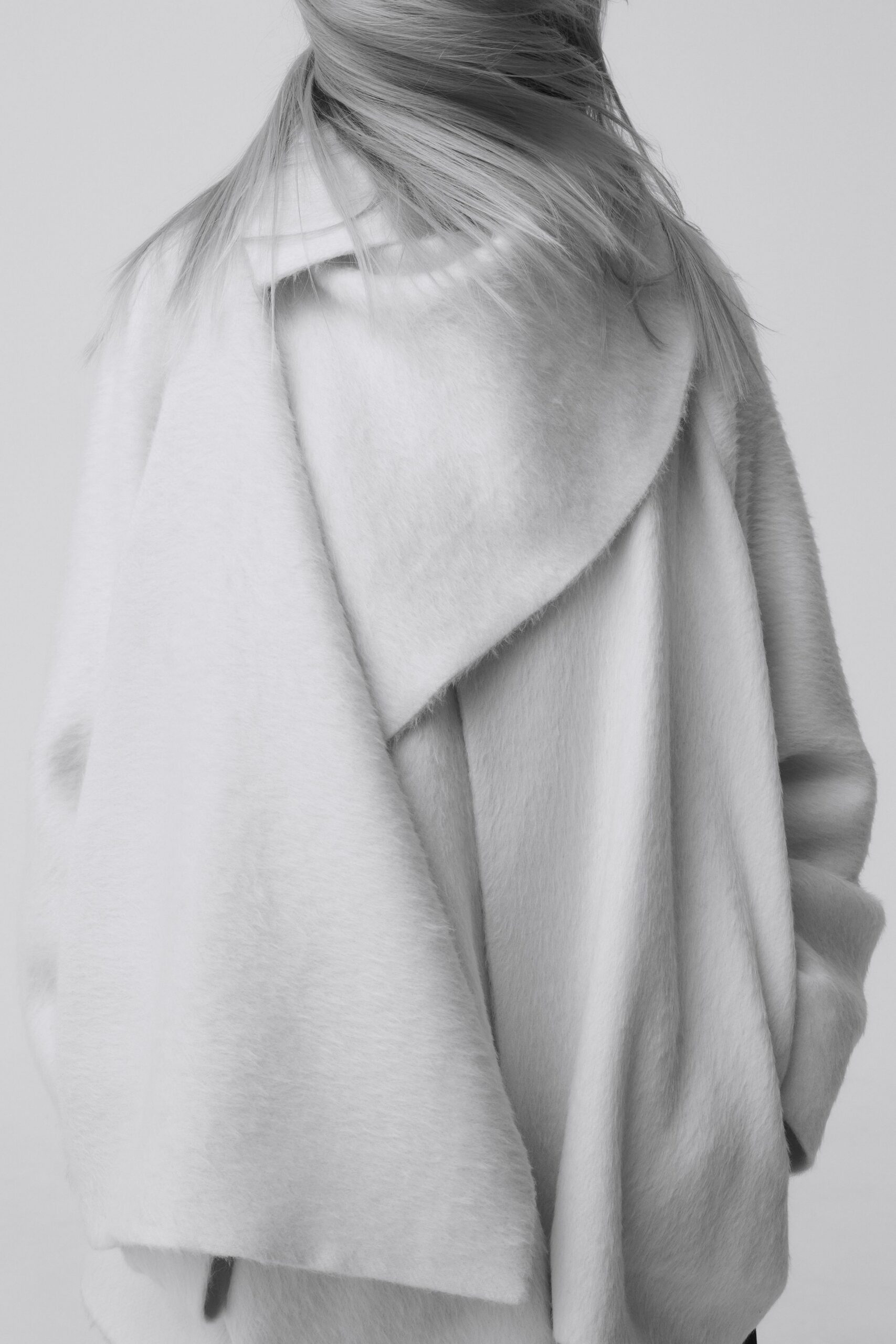 relaxed white wool coat