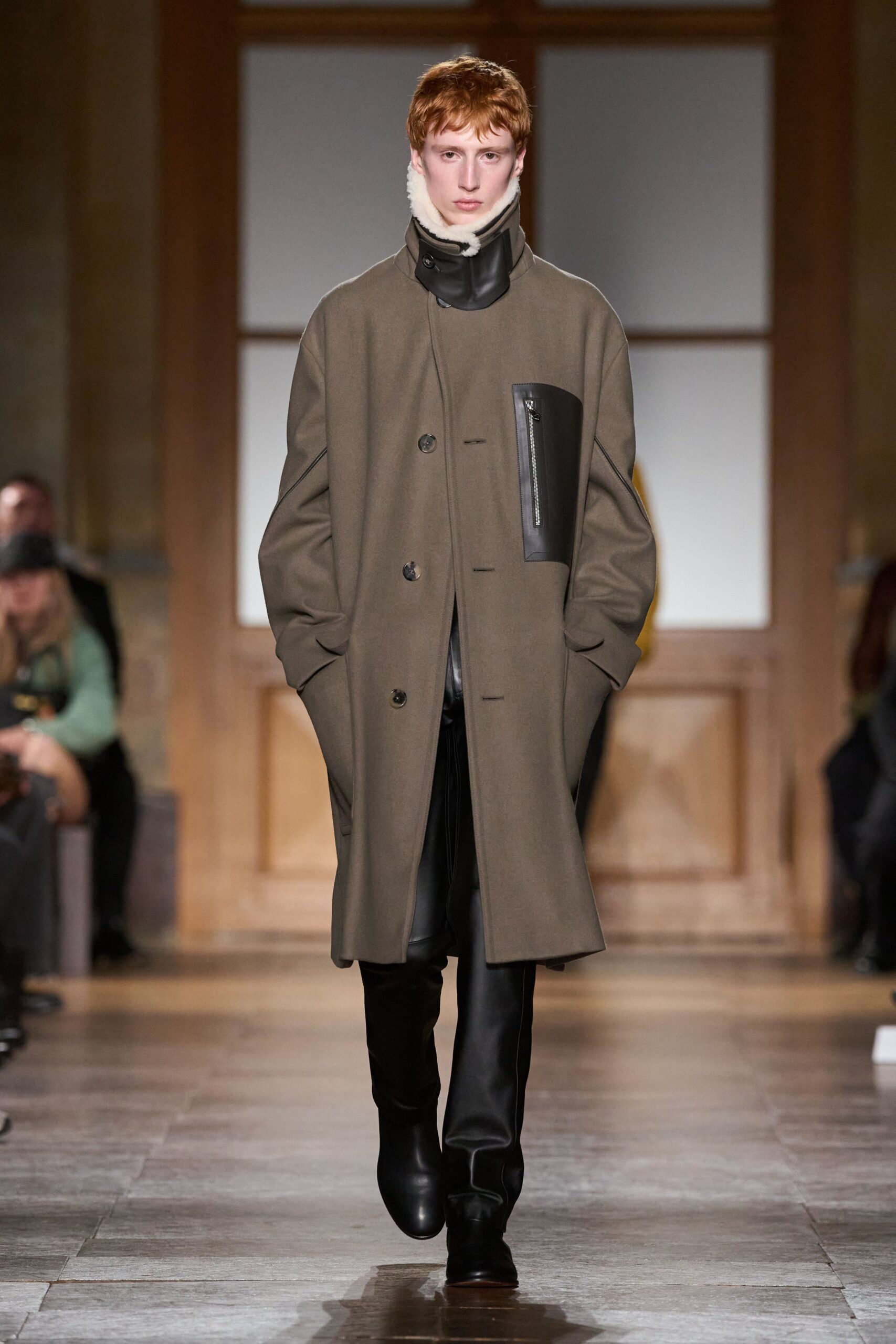 oversized green wool coat