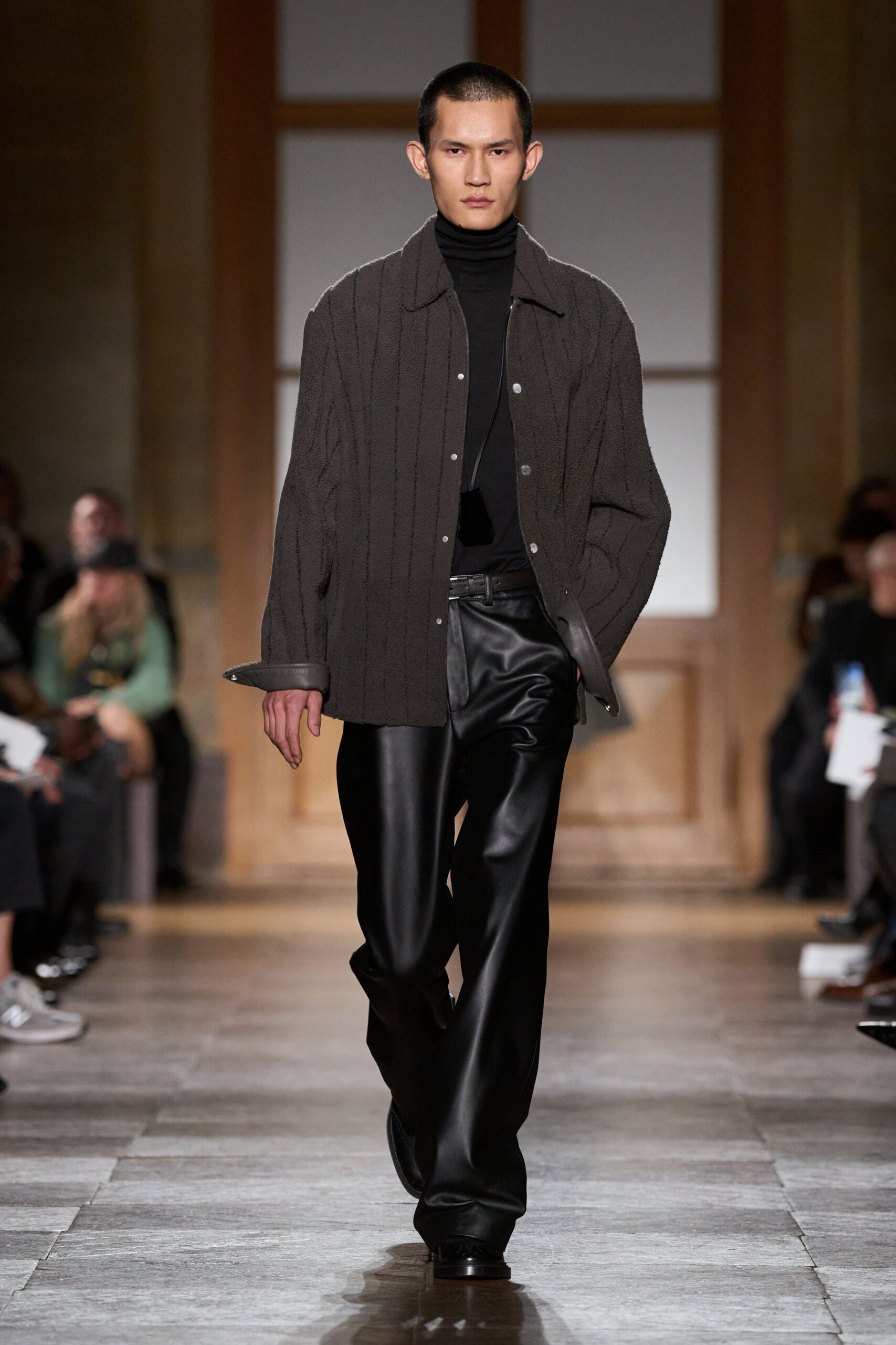 black leather shoes