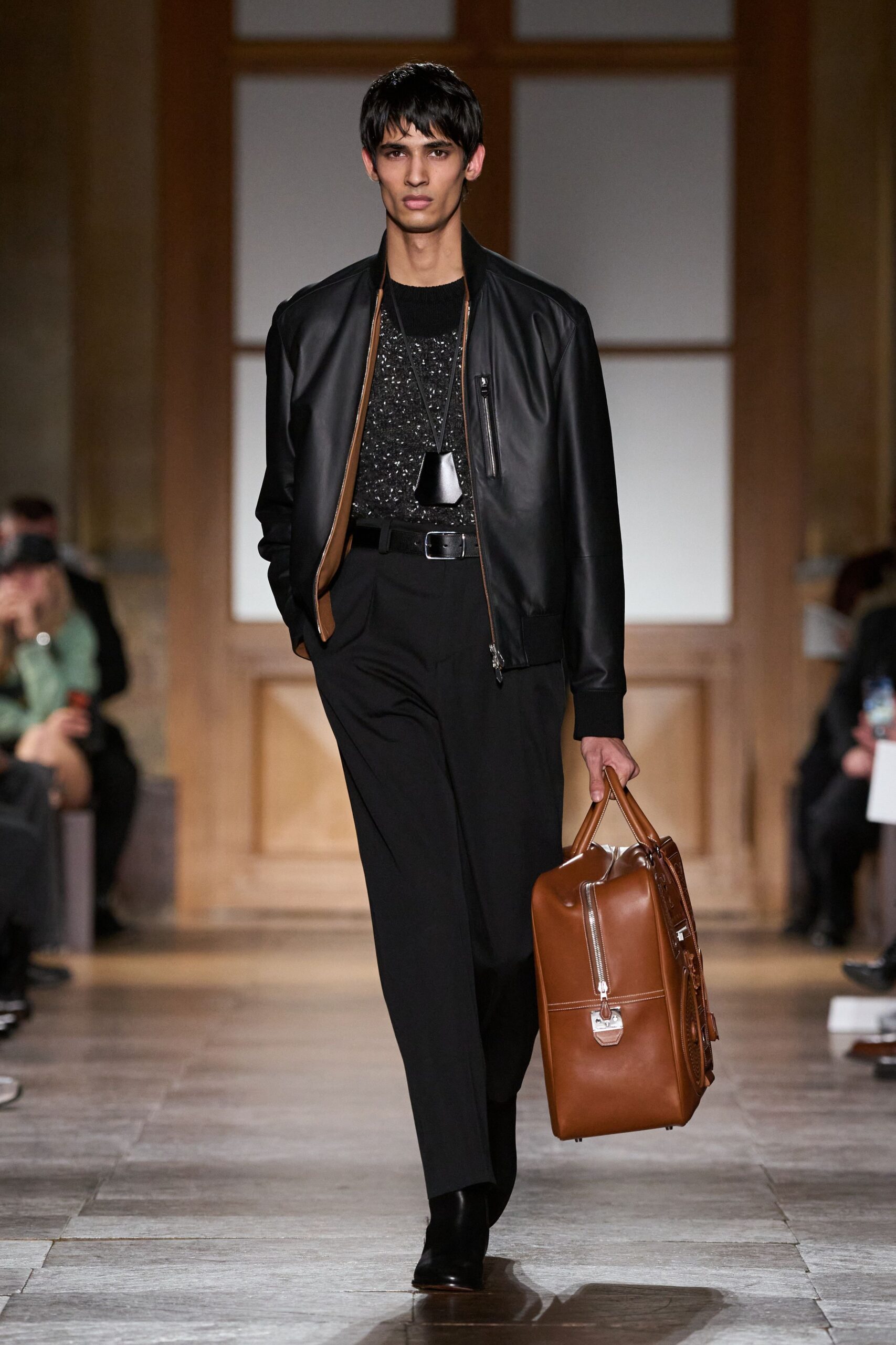 black leather shoes