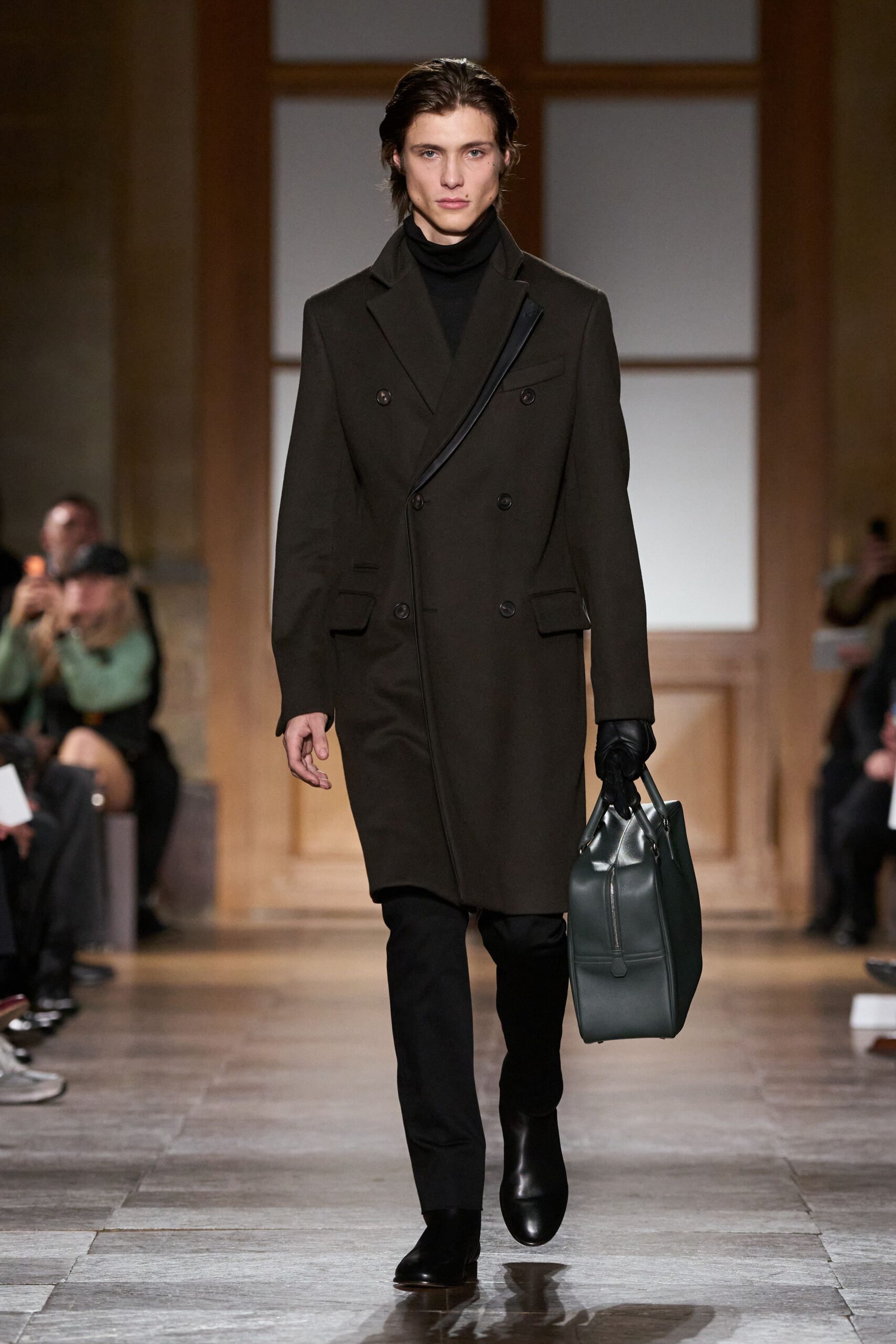 black leather shoes