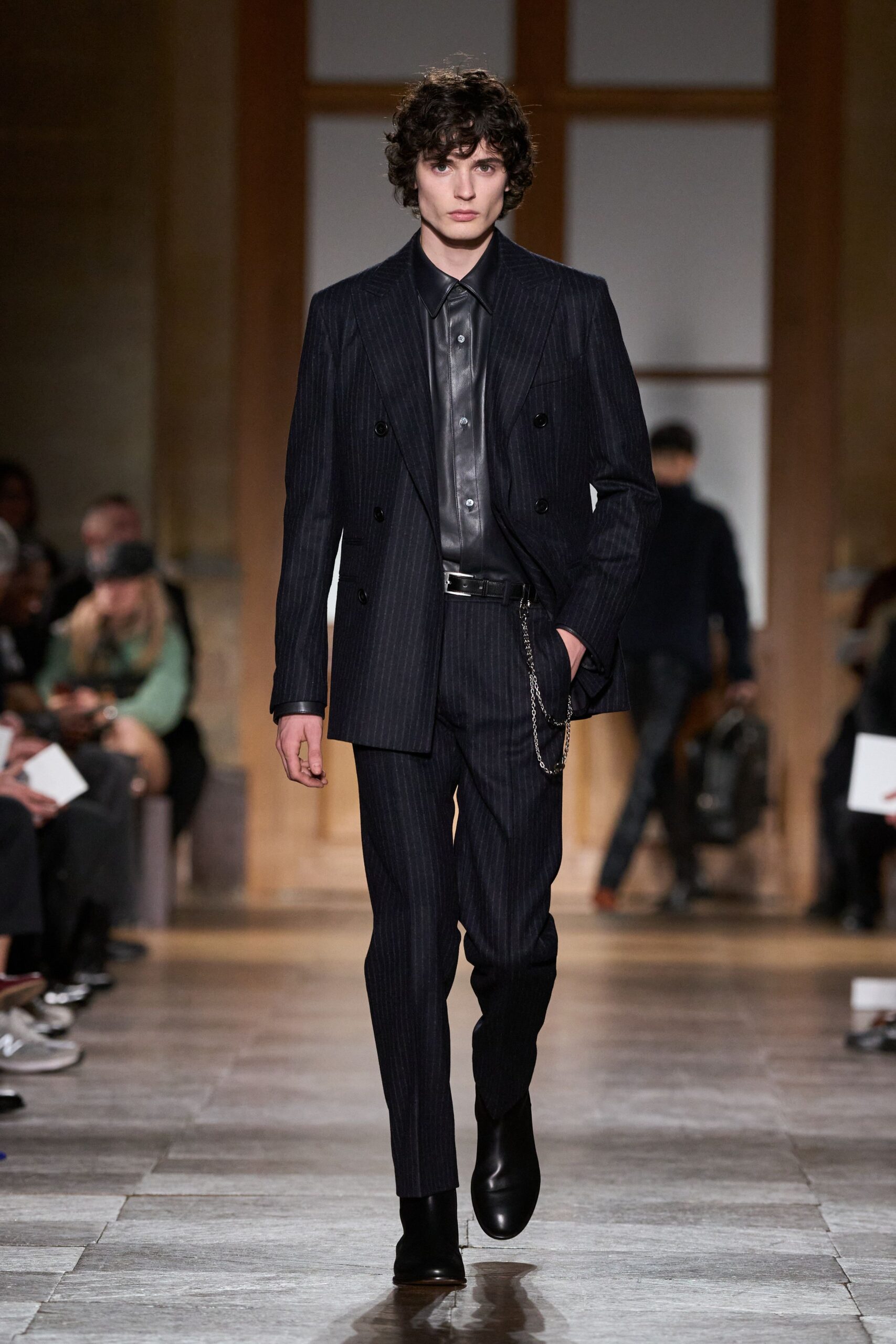 black tailored suit with shirt