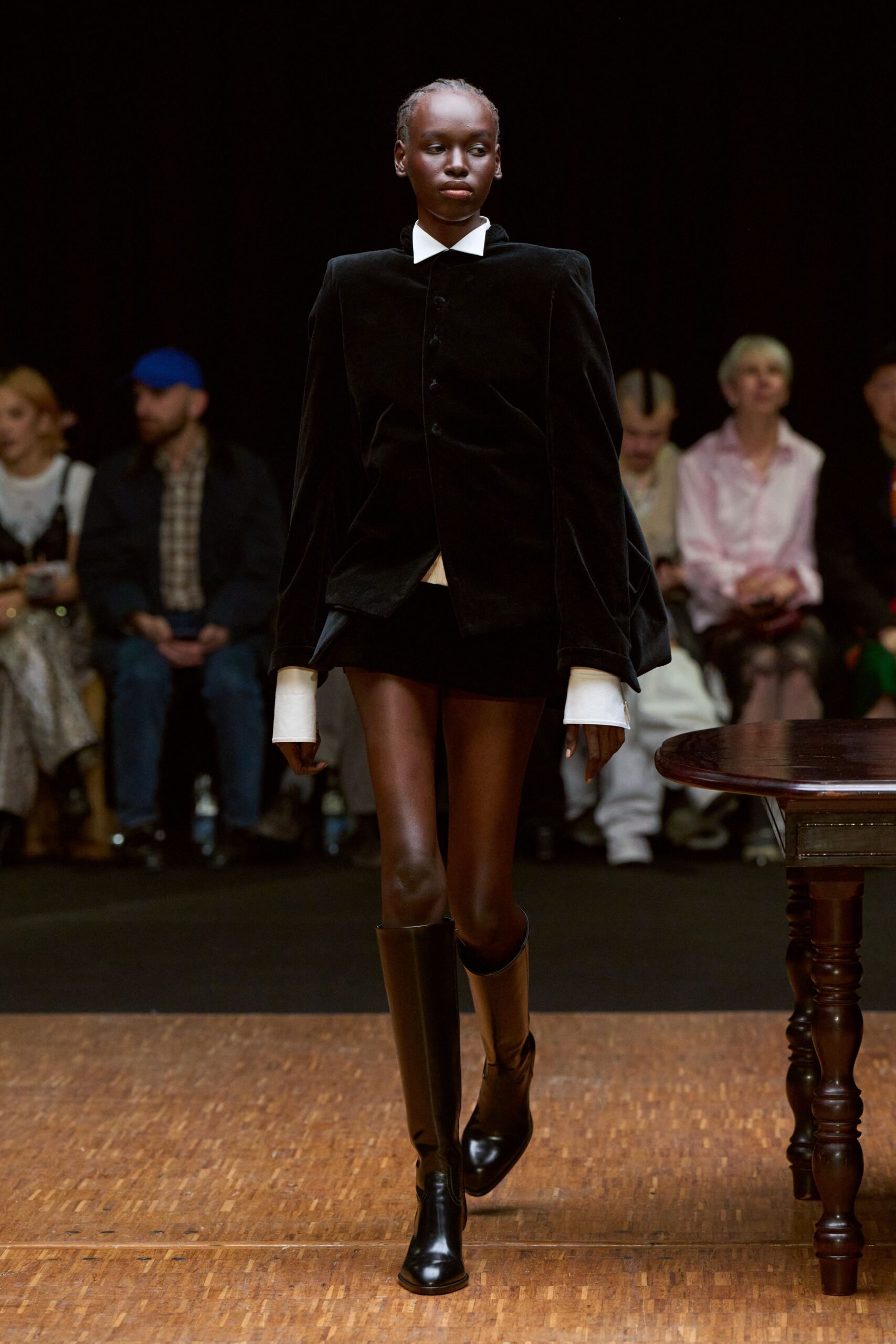 black velvet jacket with white shirt