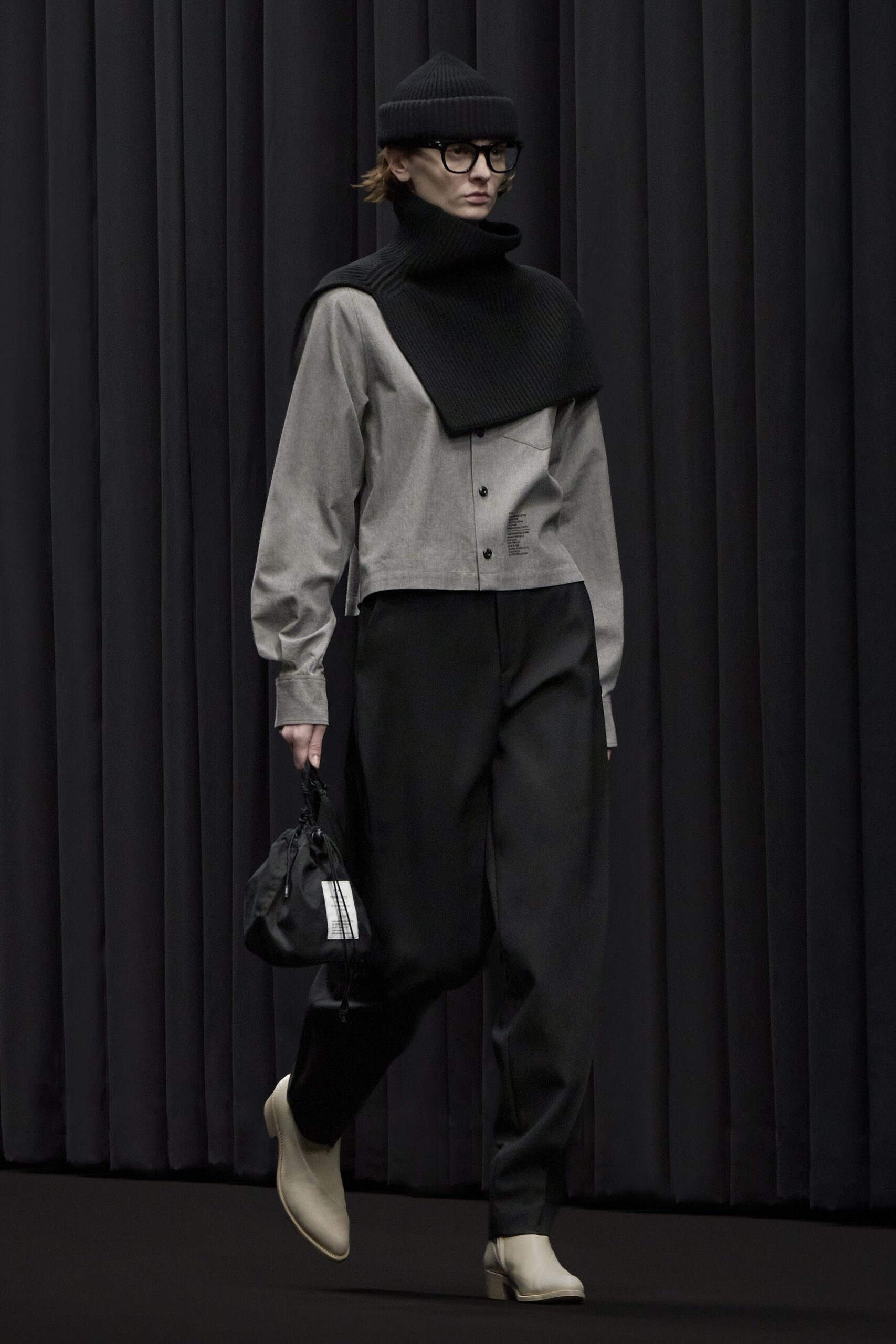 black knit scarf