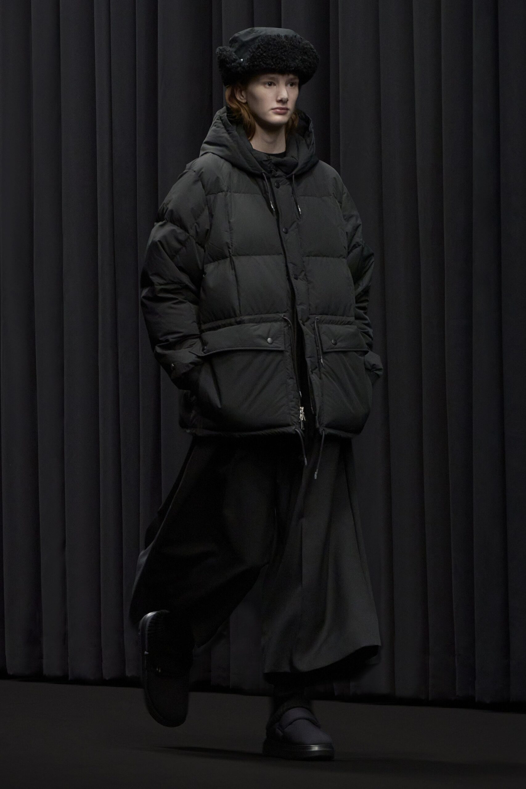 black fur hat