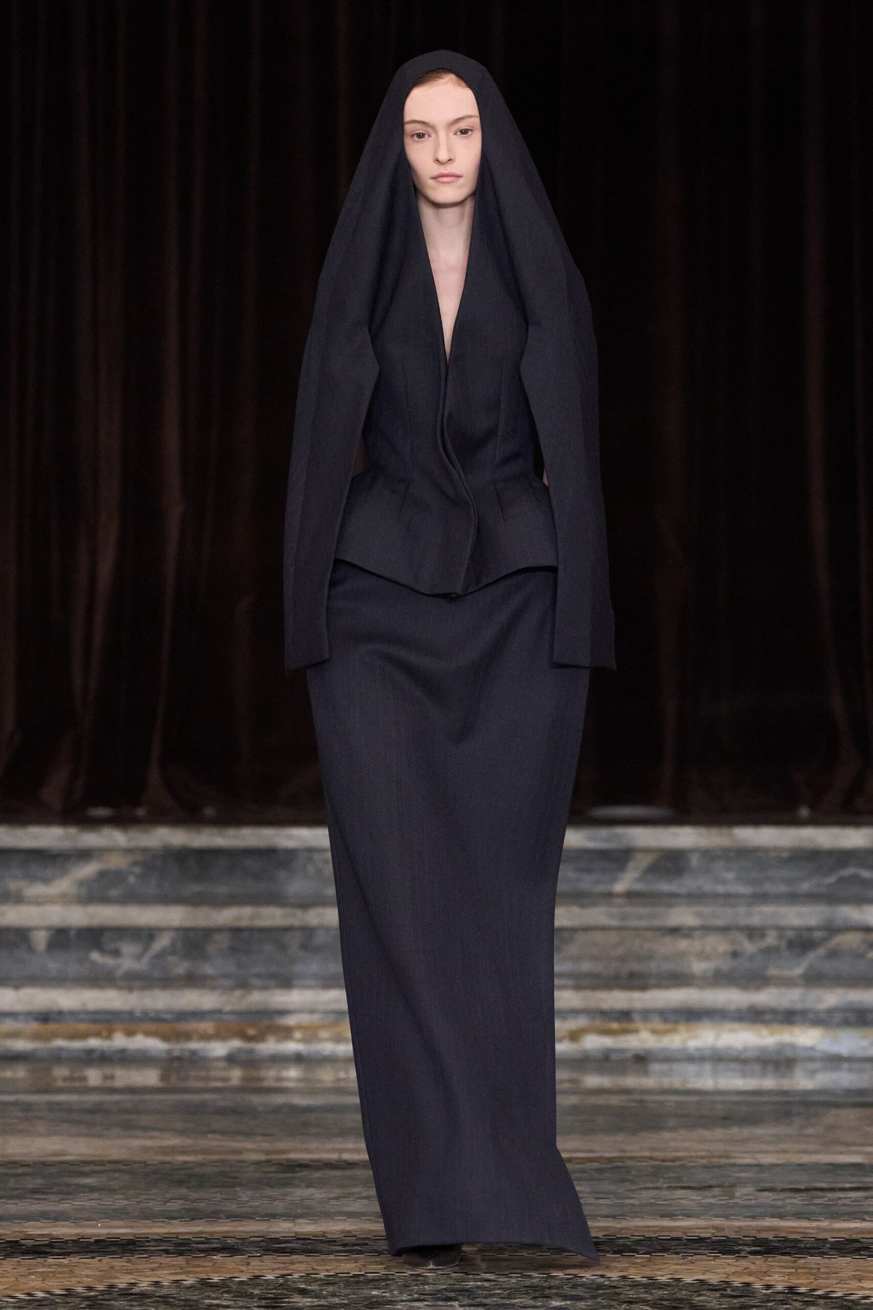 black fitted blazer and skirt