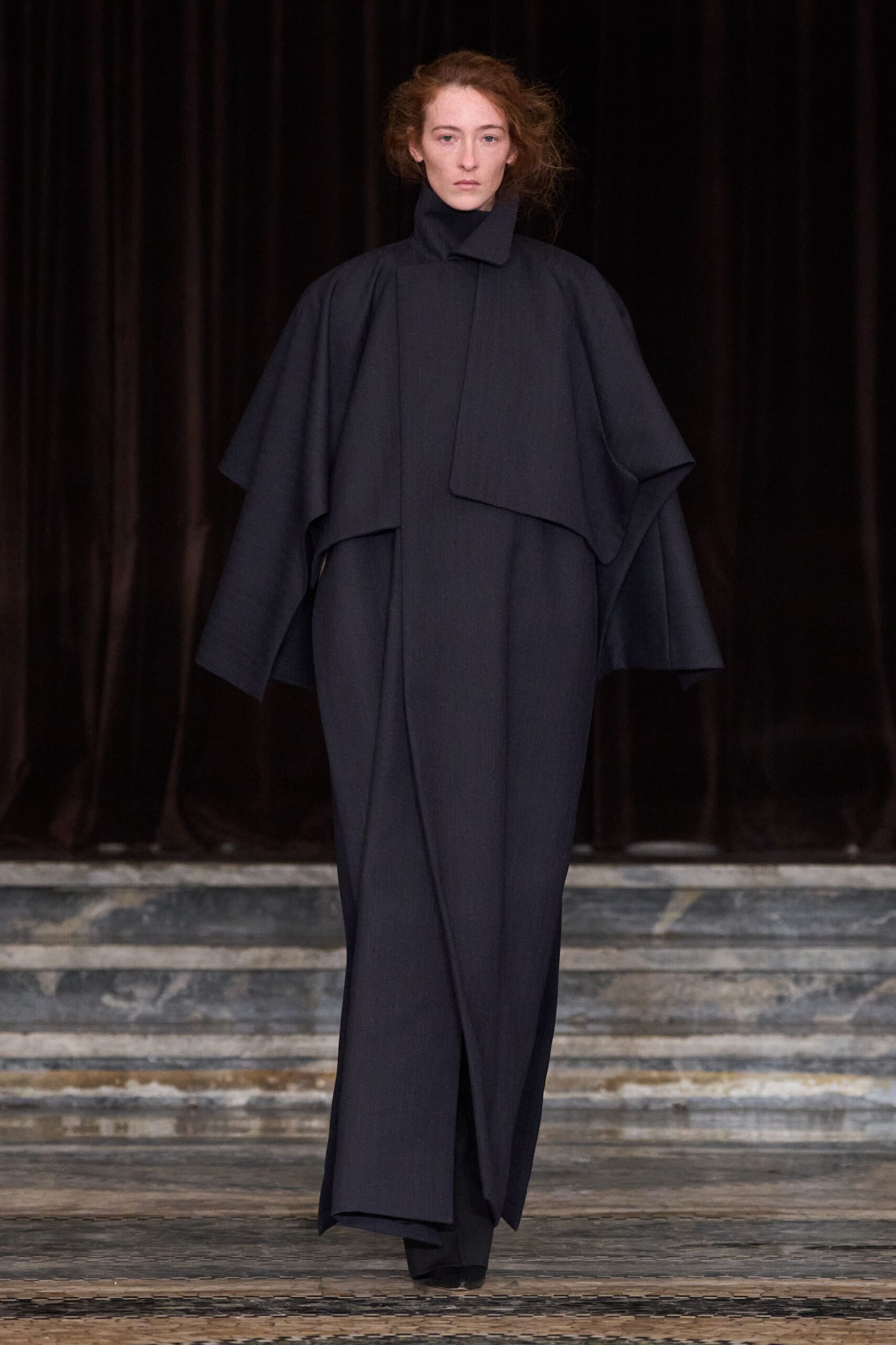 black wool relaxed coat