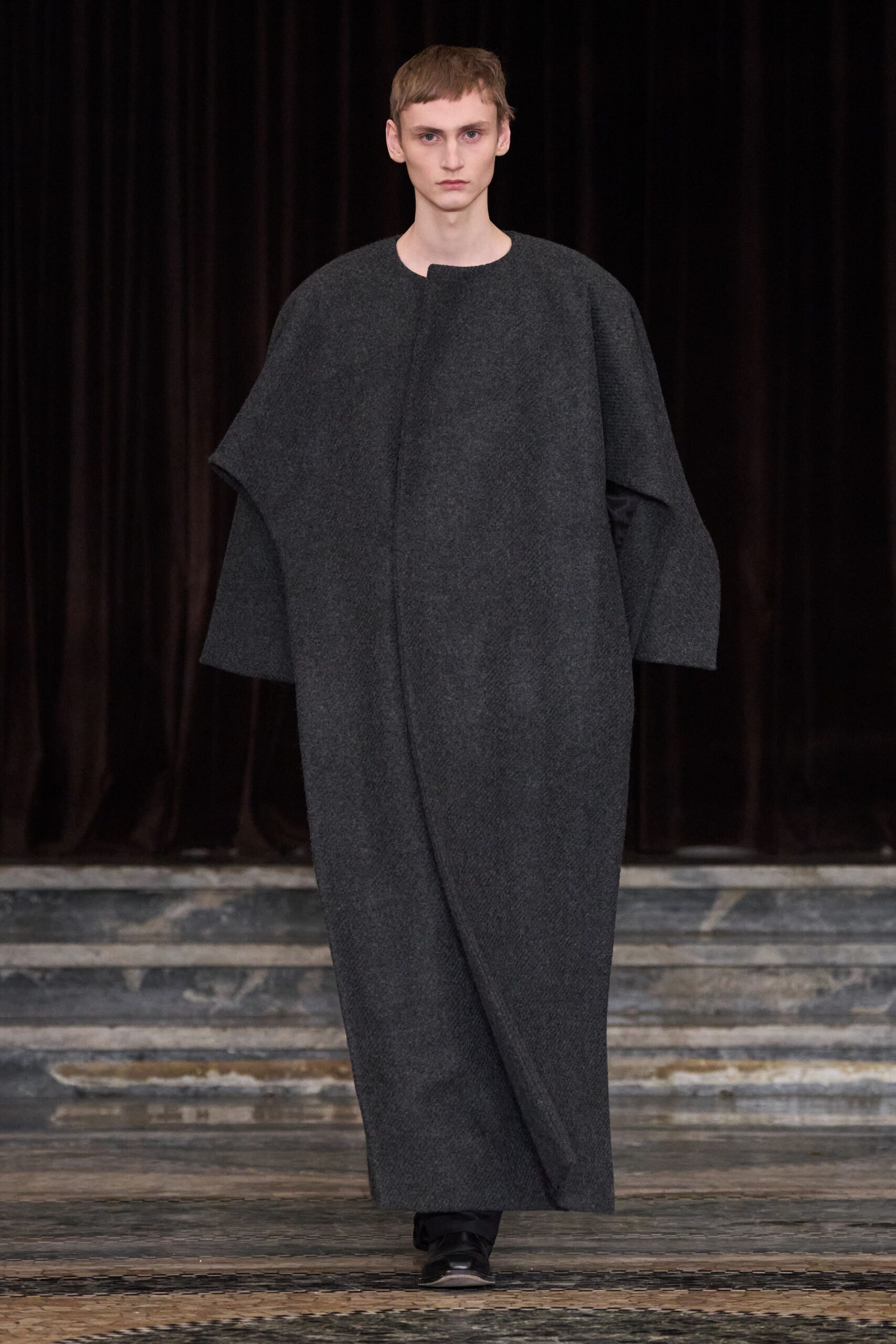 gray wool relaxed coat