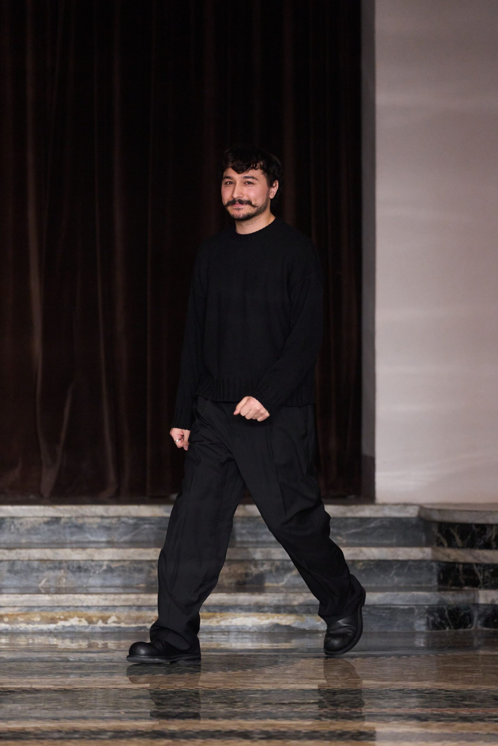 black relaxed sweater and pants