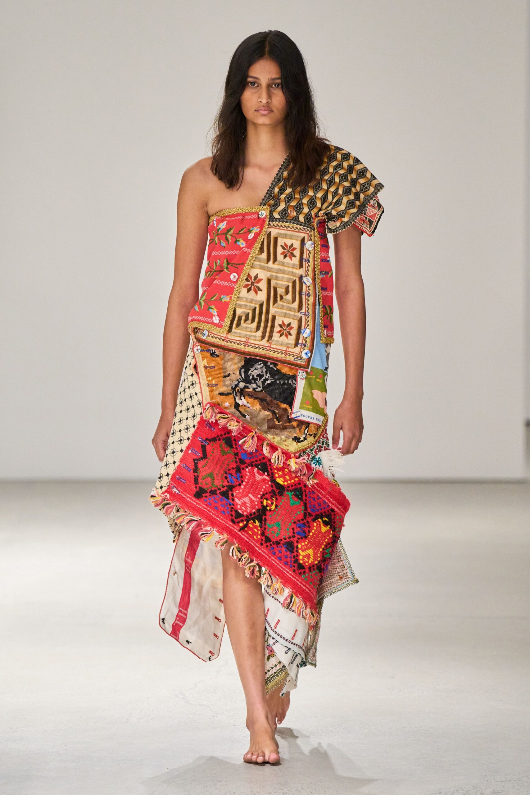 multi-colored embroidered dress