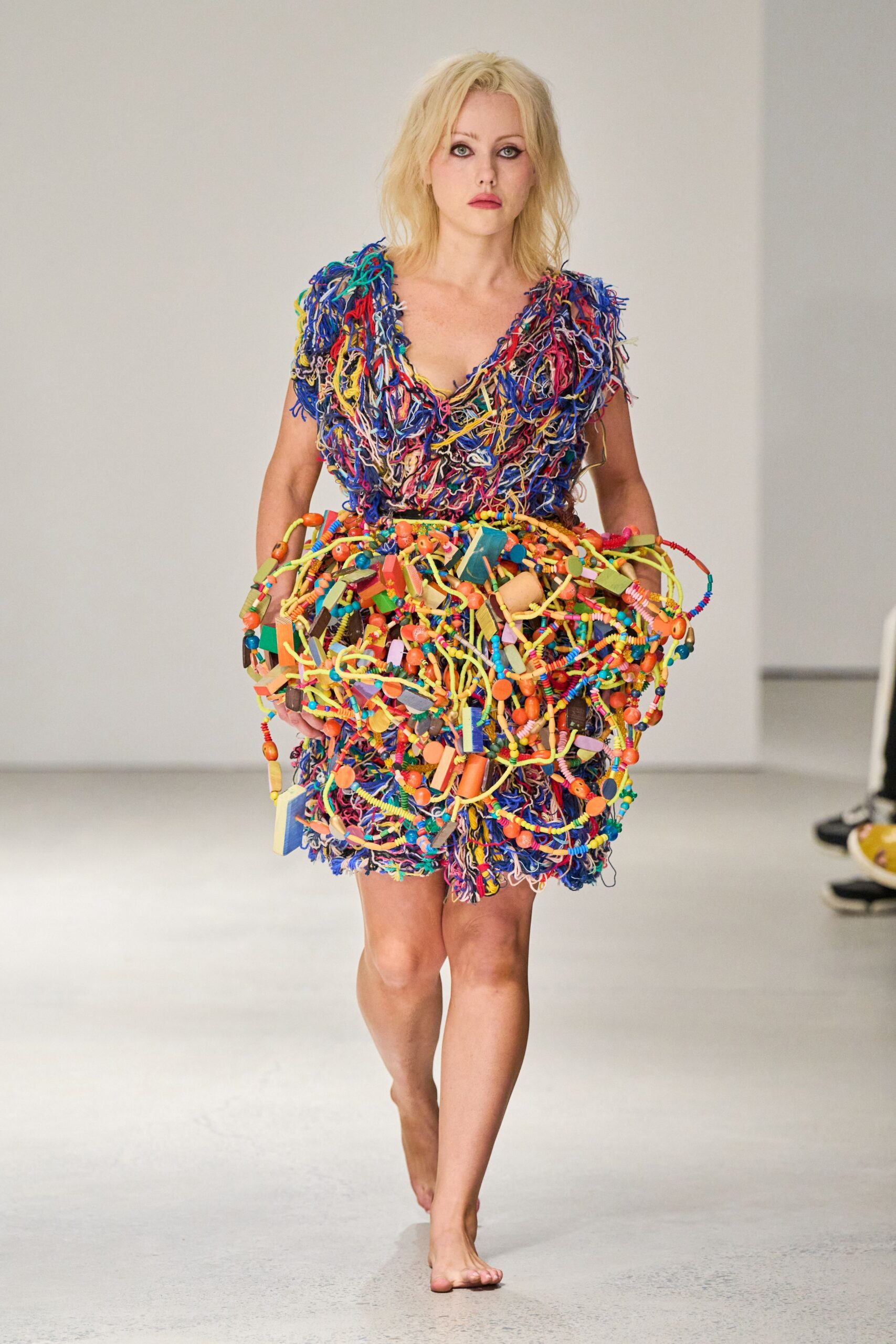 multi-colored fringed mini dress
