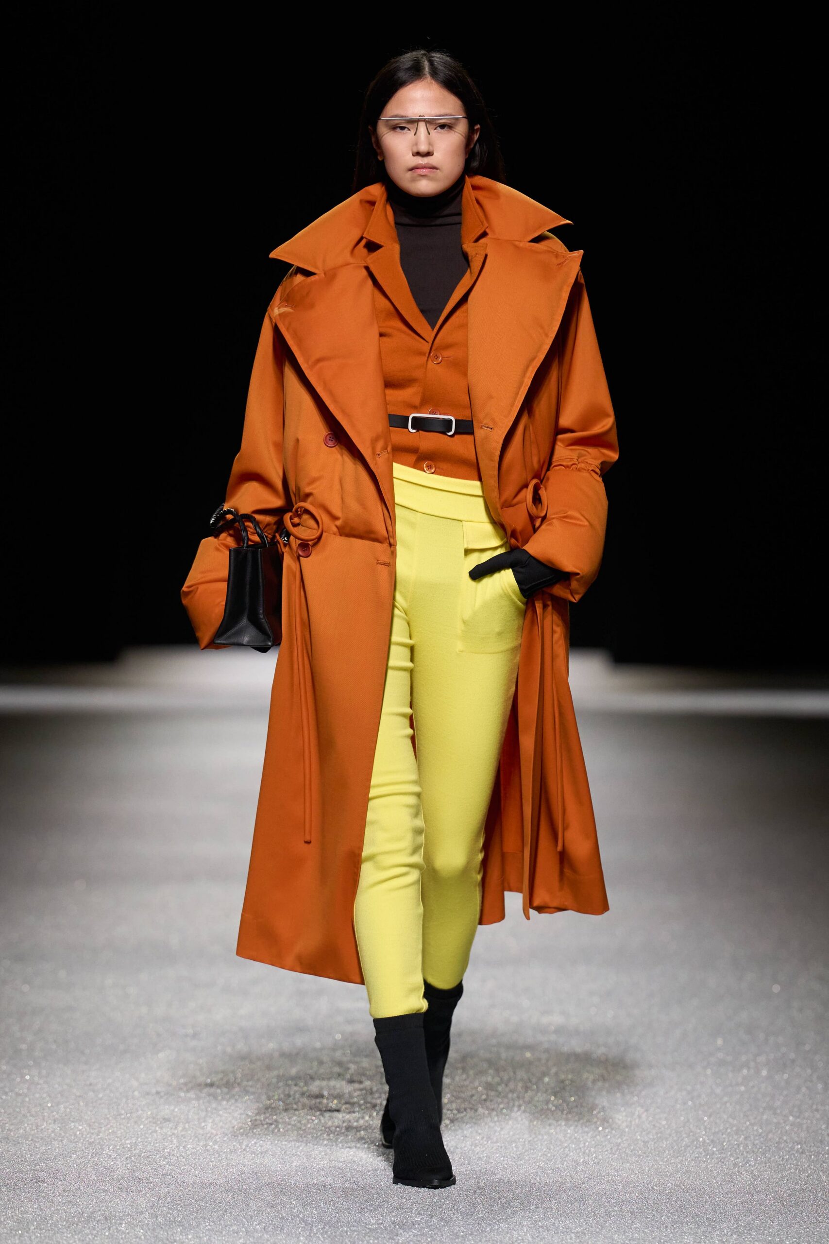 orange long-sleeve collared fitted blazer