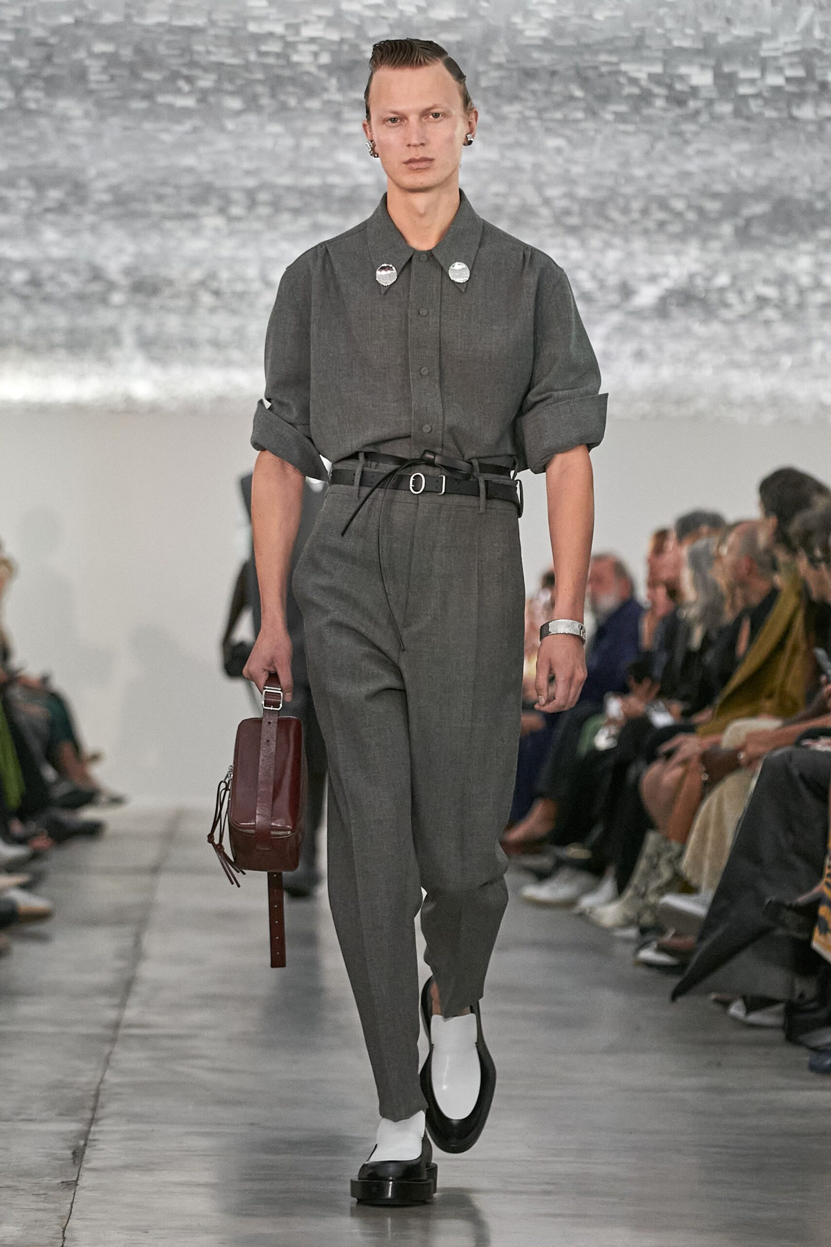 brown leather belt