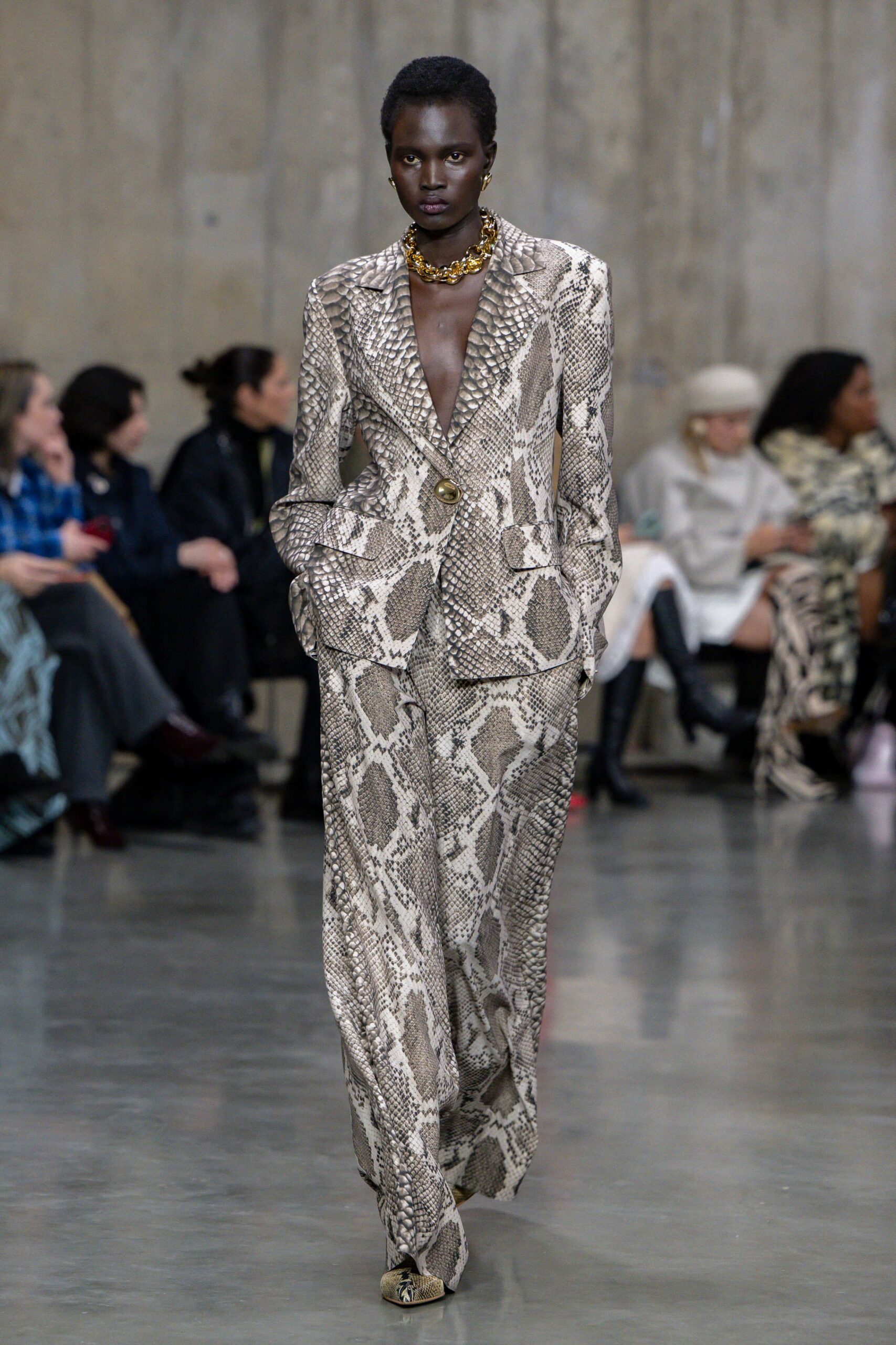 beige brown printed tailored suit