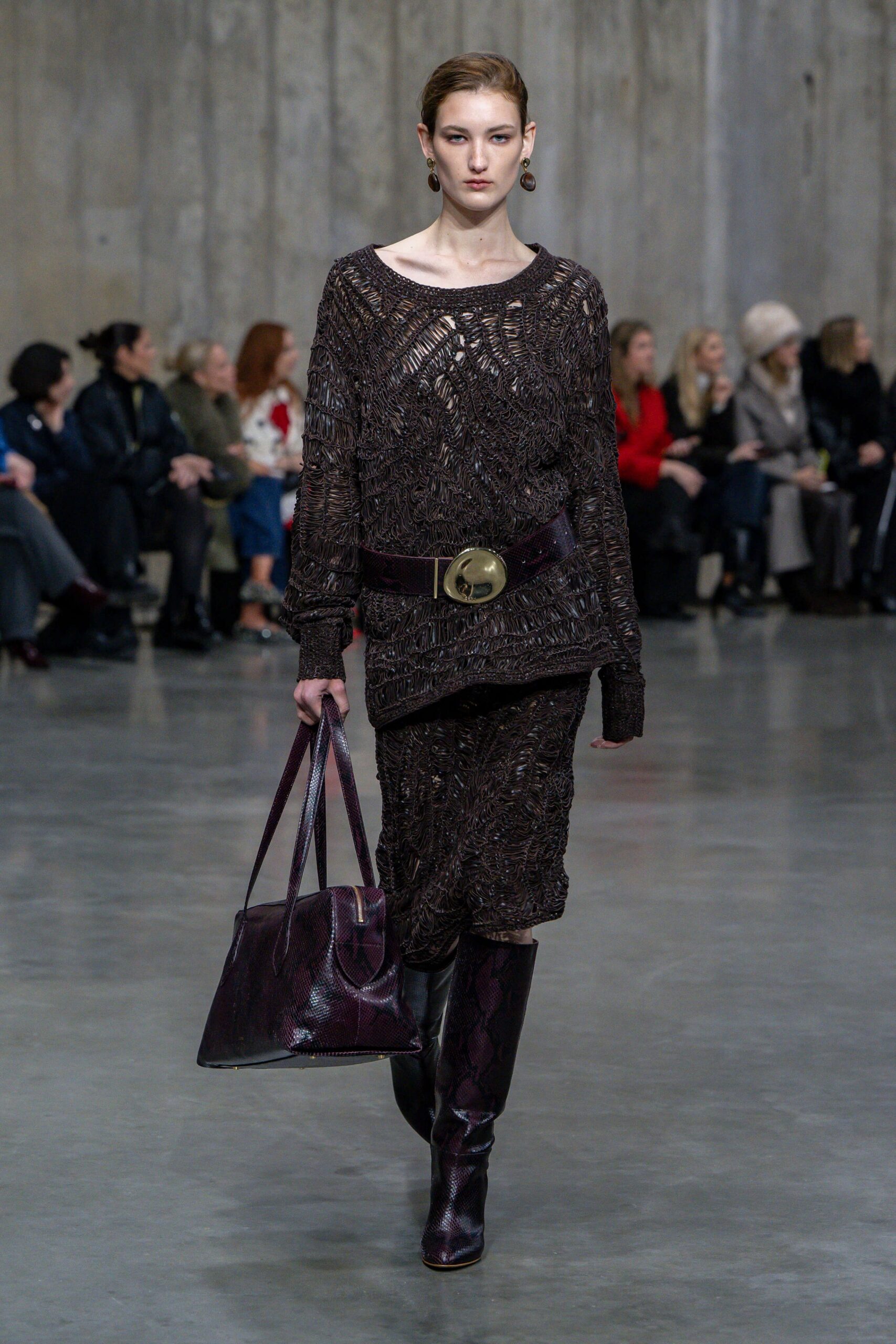 purple leather relaxed bag