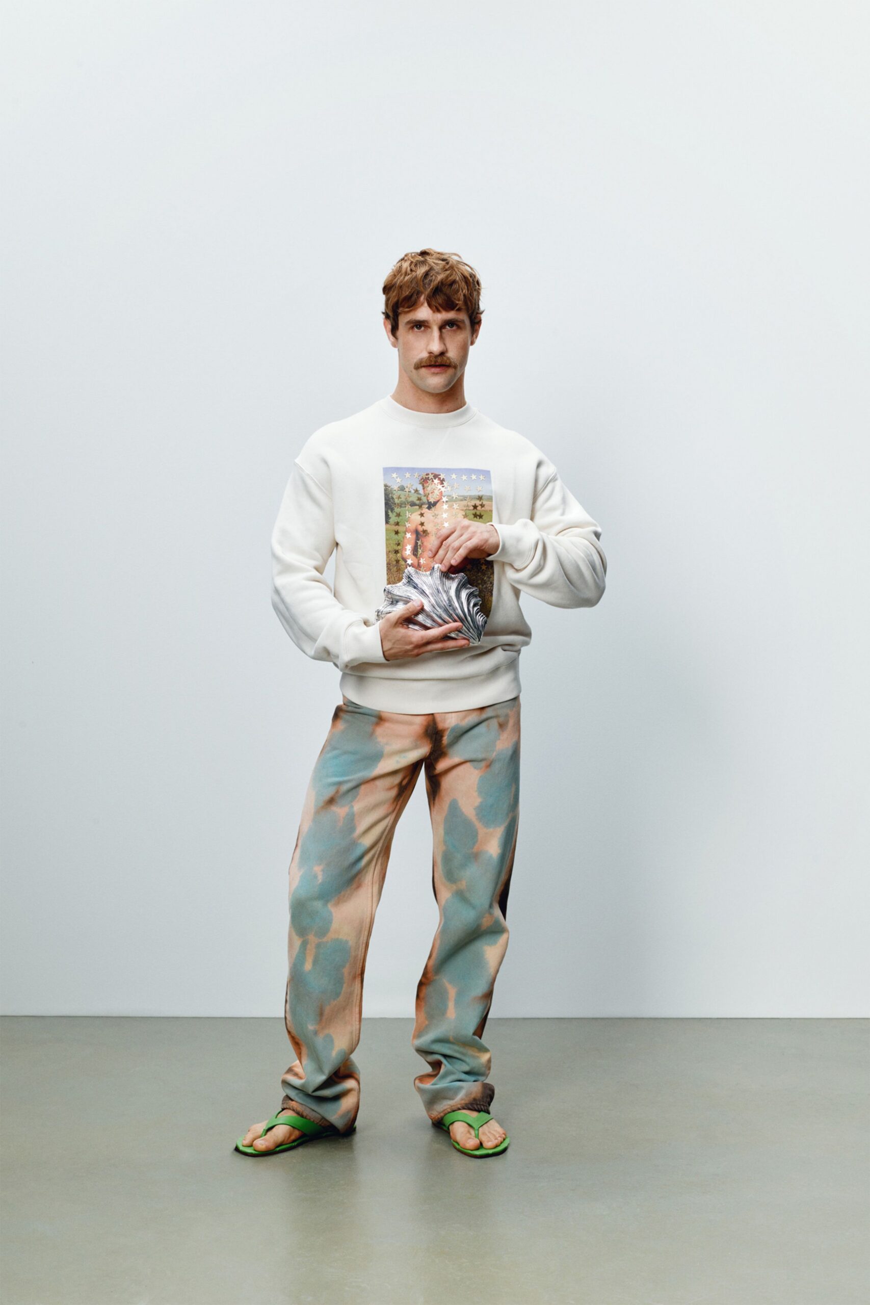 multi cotton relaxed distressed pants