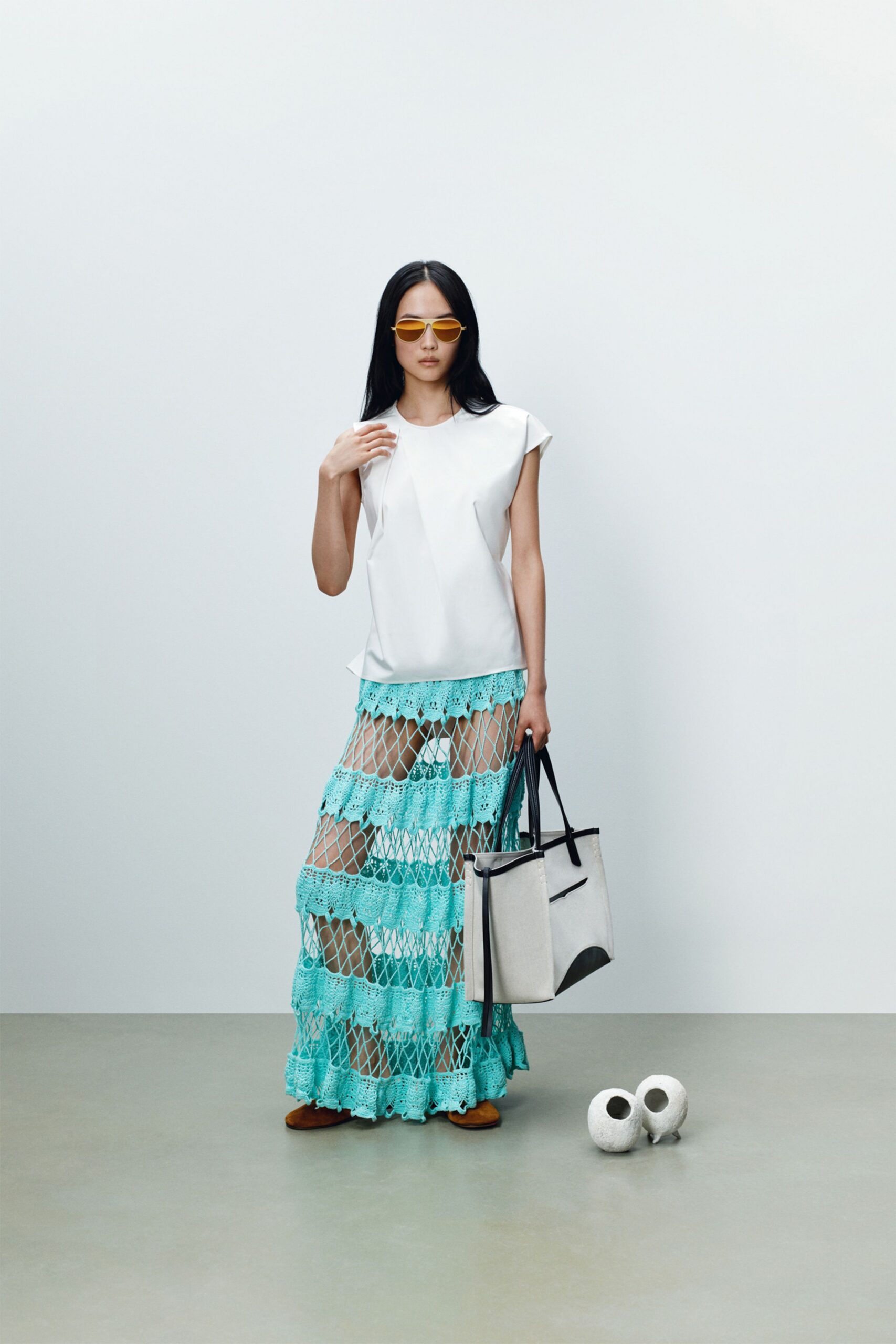 blue lace fitted tiered maxi skirt