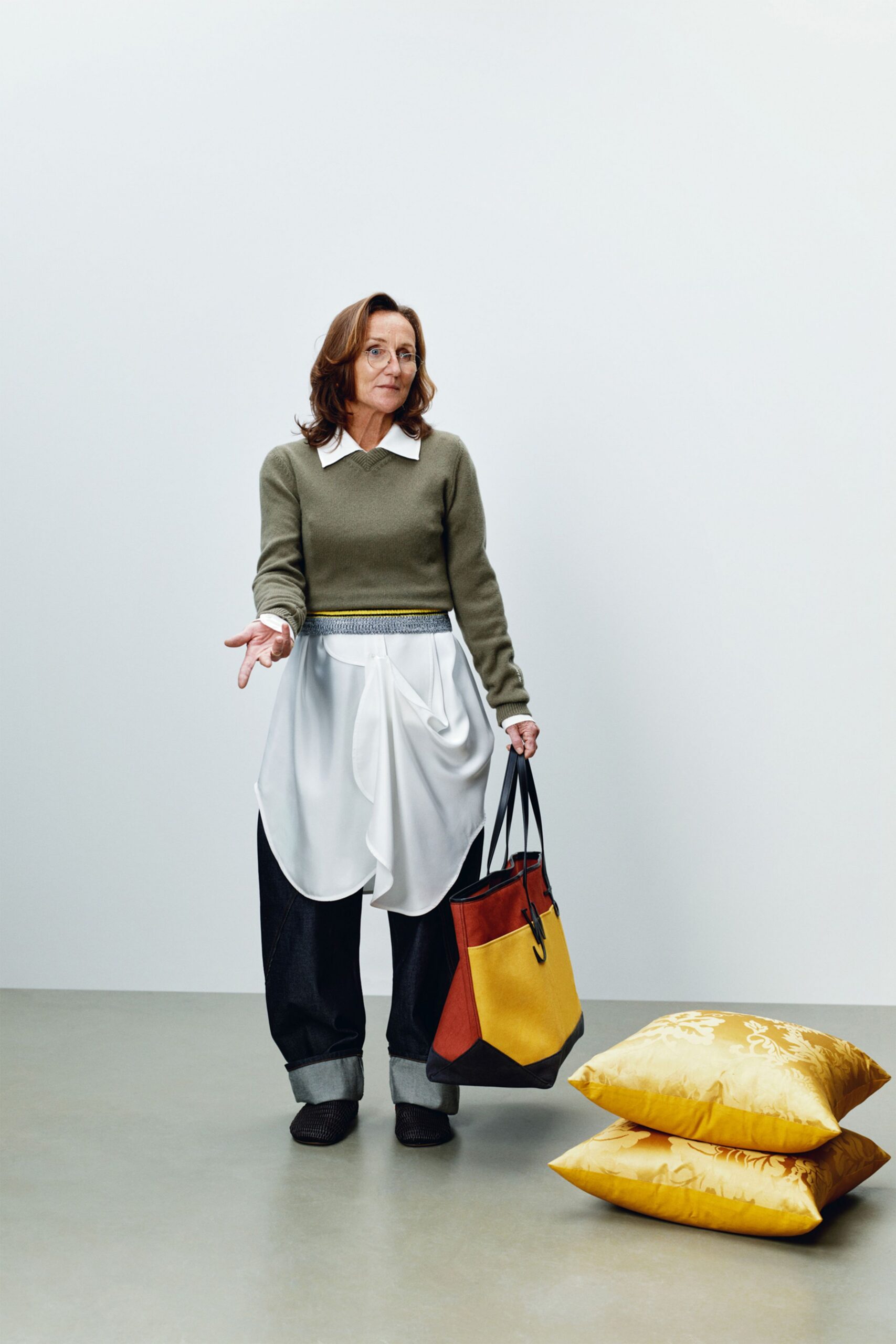 black denim relaxed wide-leg pants