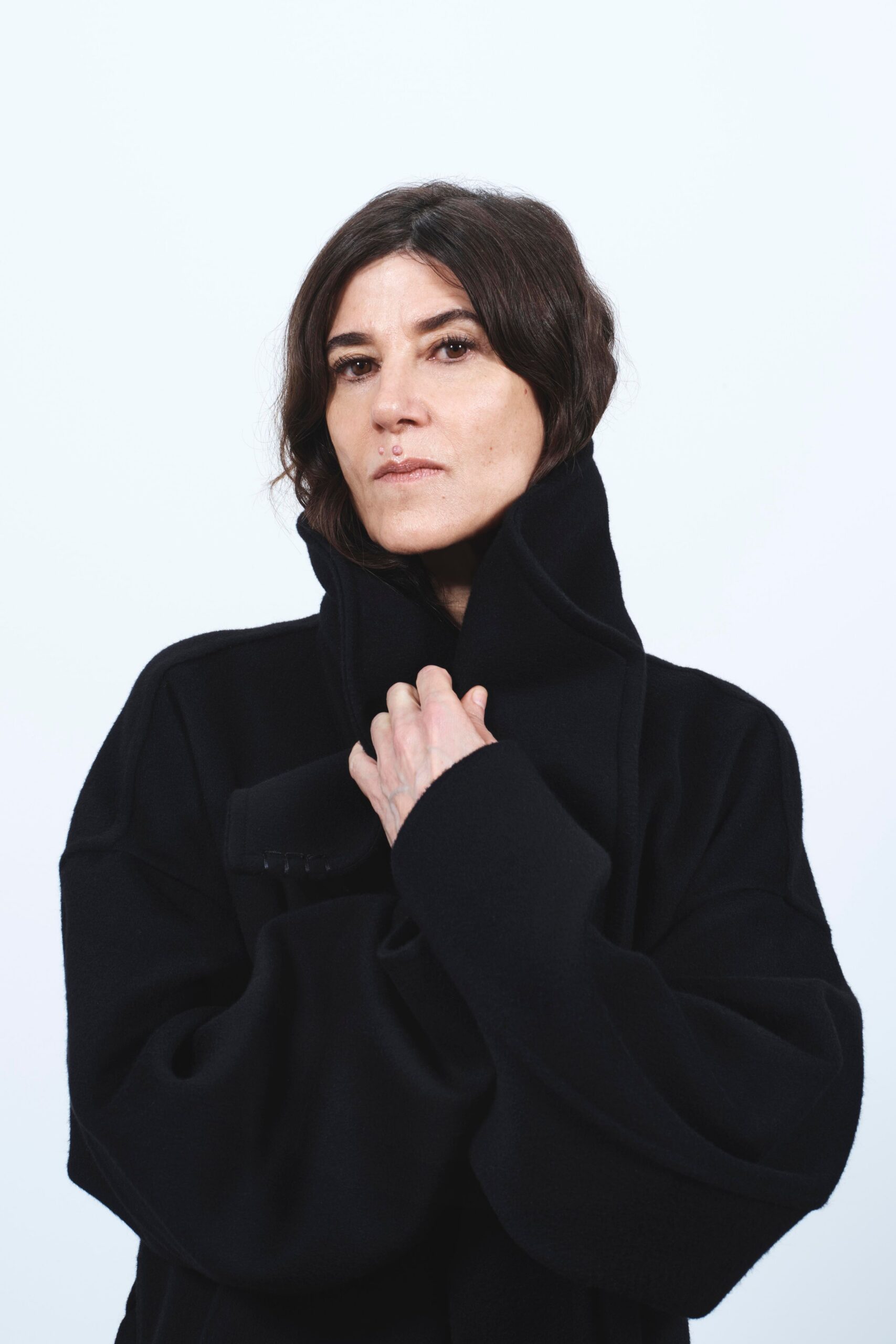 oversized black wool coat