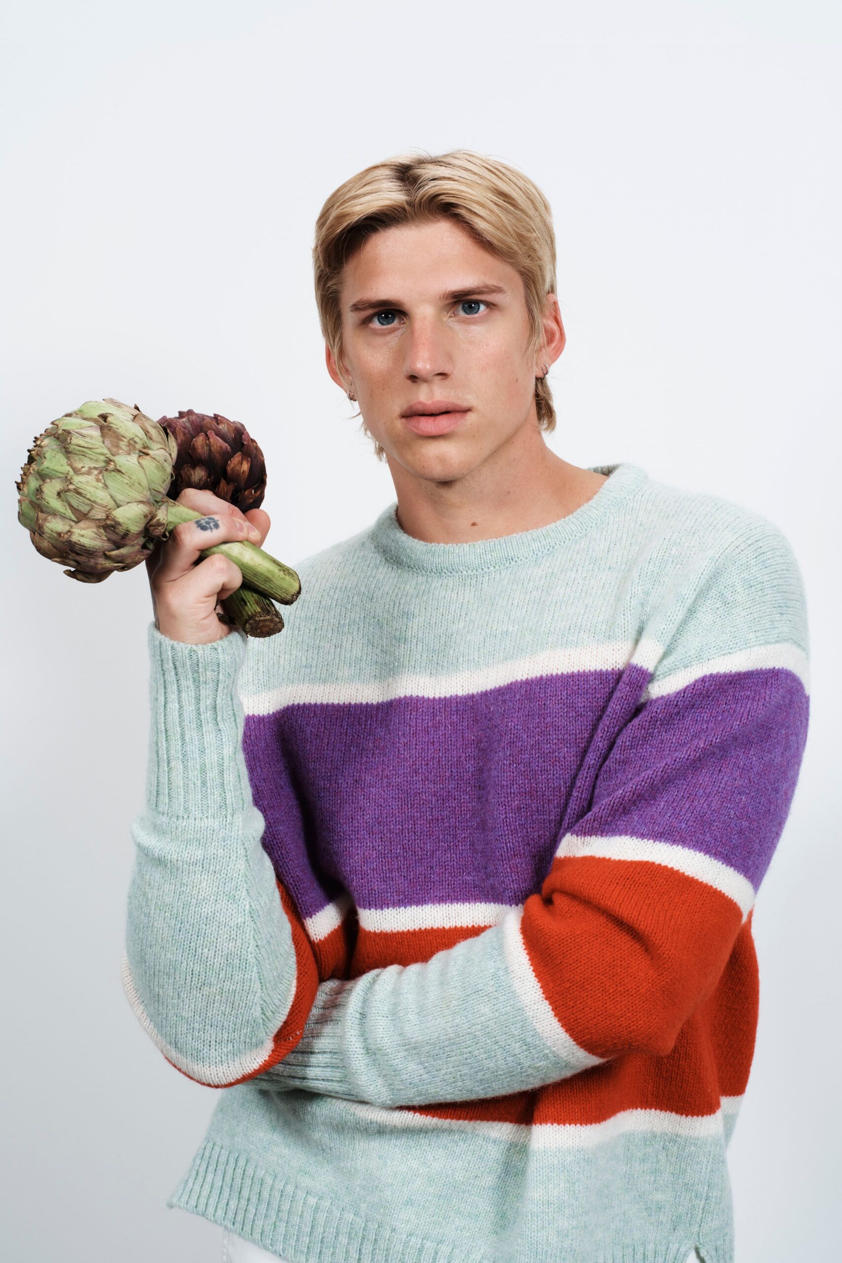 striped wool relaxed sweater