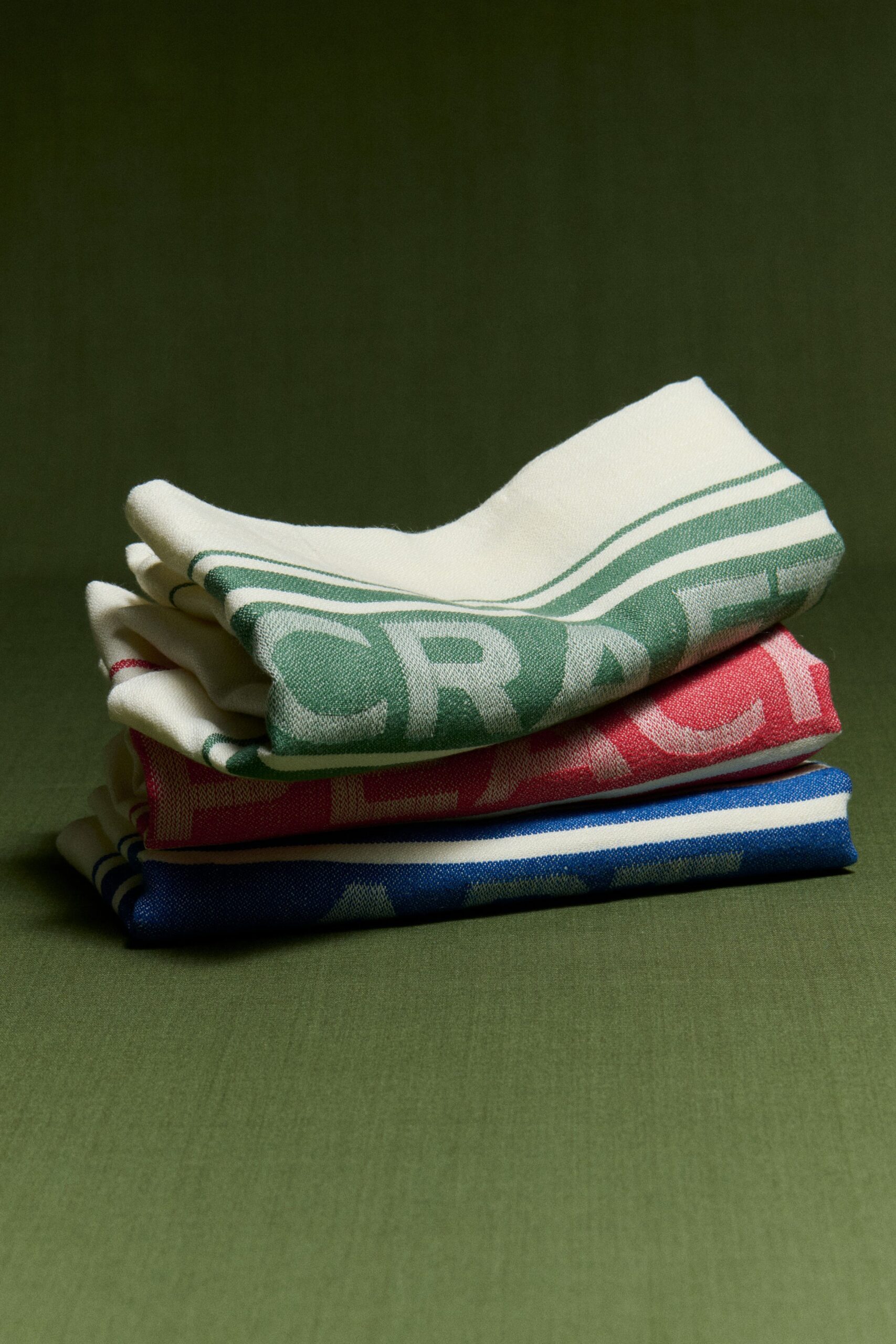 stacked colorful scarves