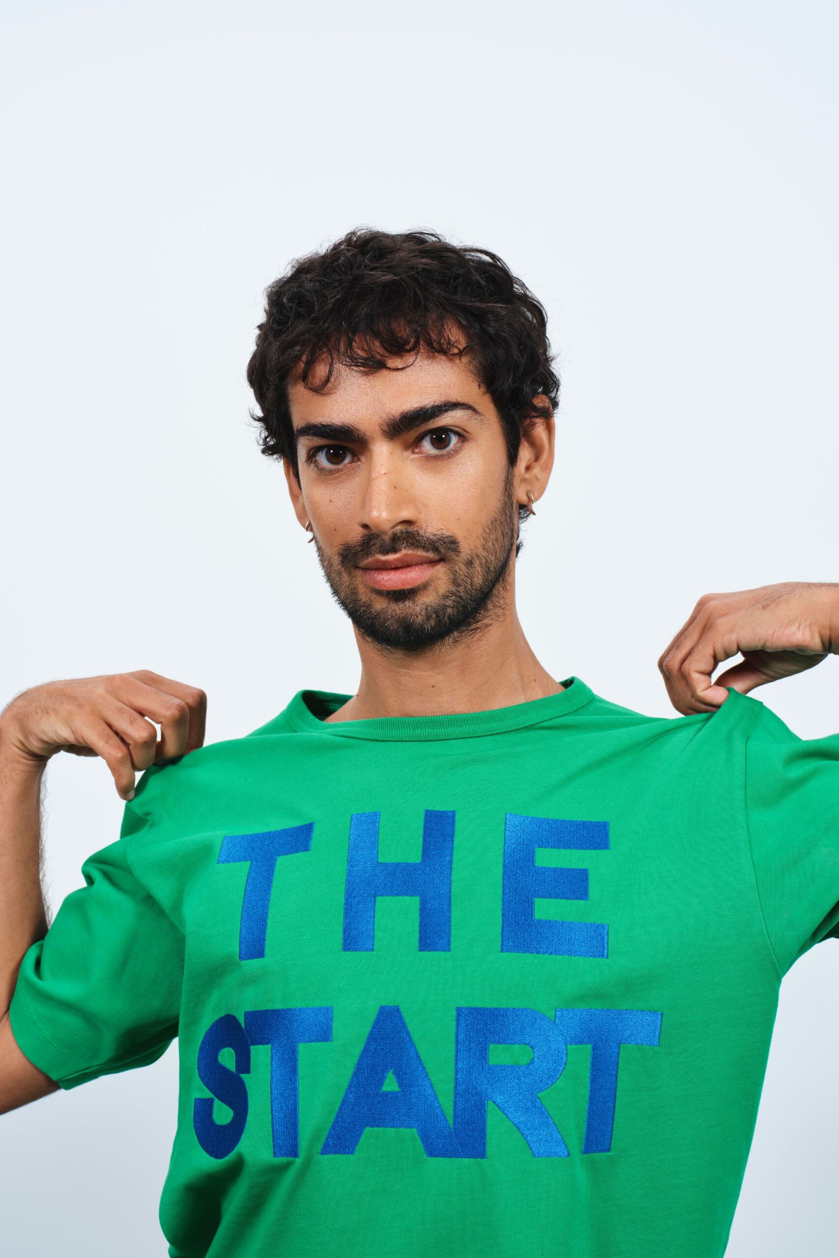 green printed t-shirt