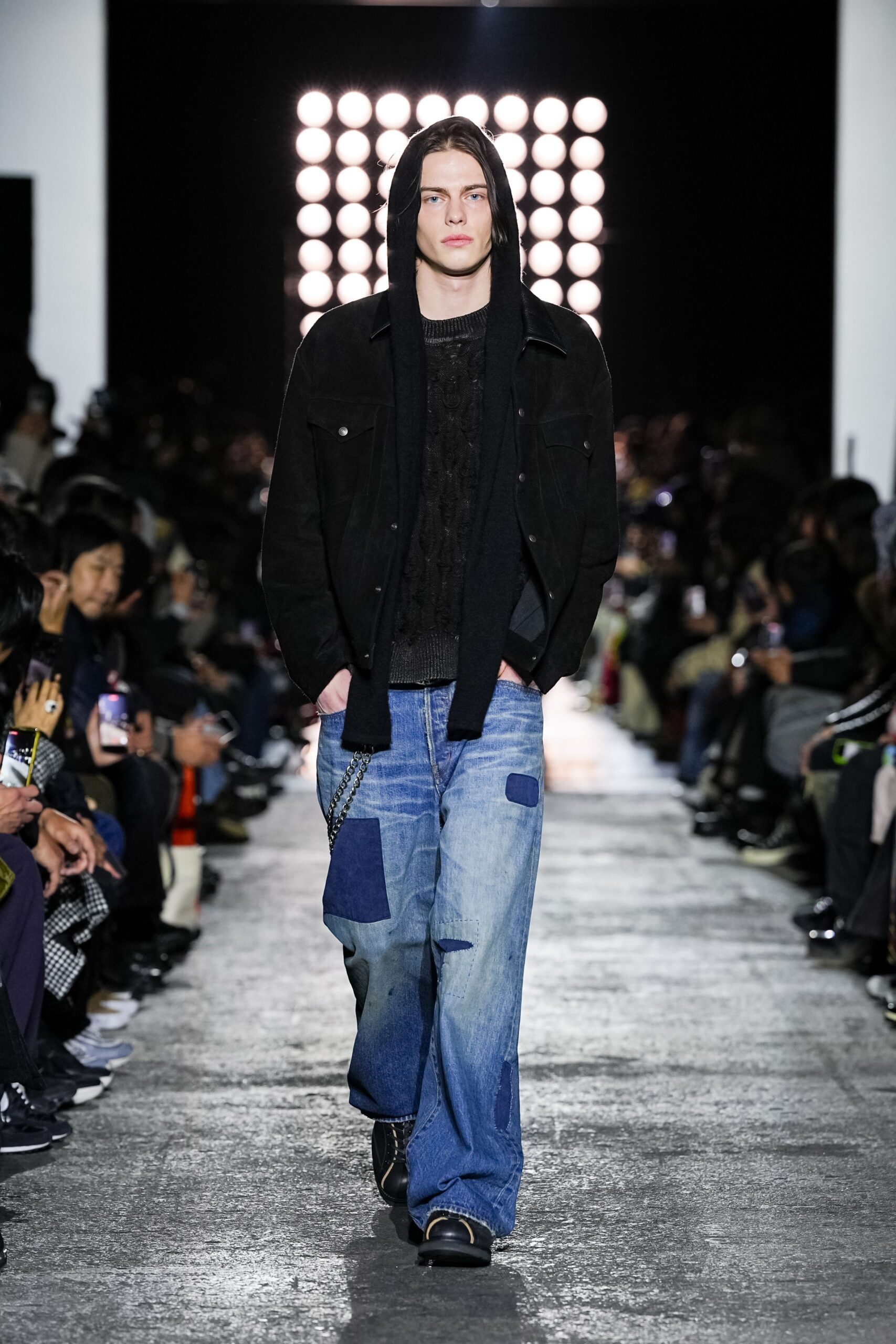 black relaxed jacket with hood