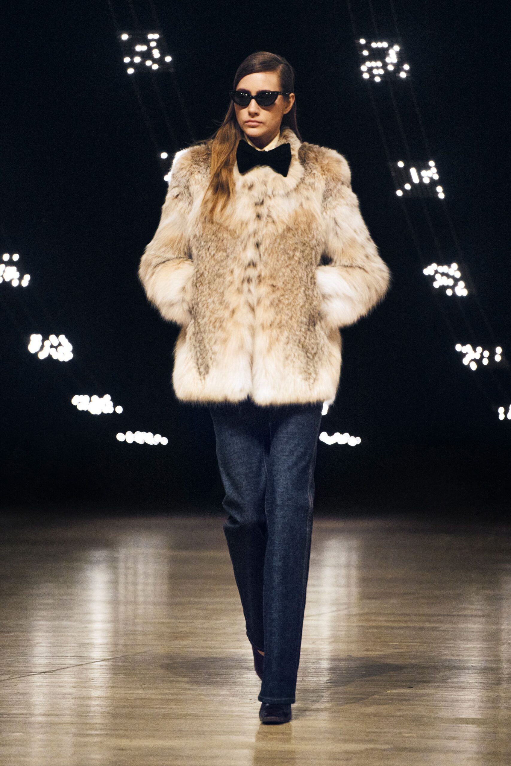 brown fur relaxed coat