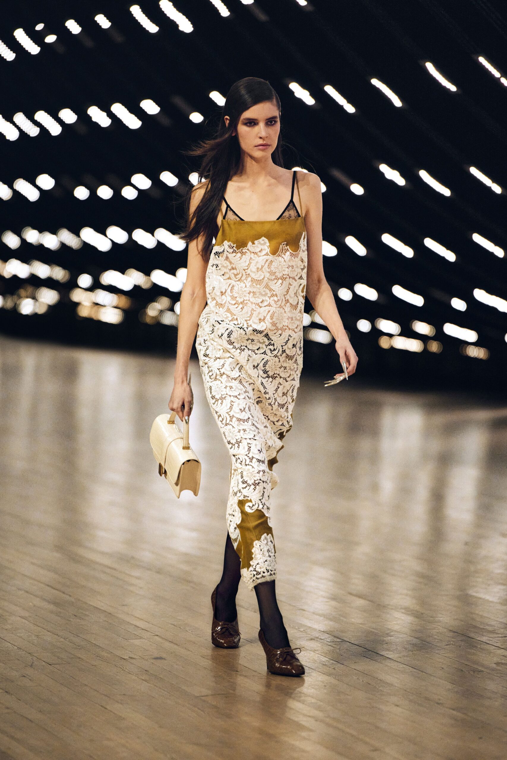 white silk sleeveless v-neck fitted embroidered layered dress