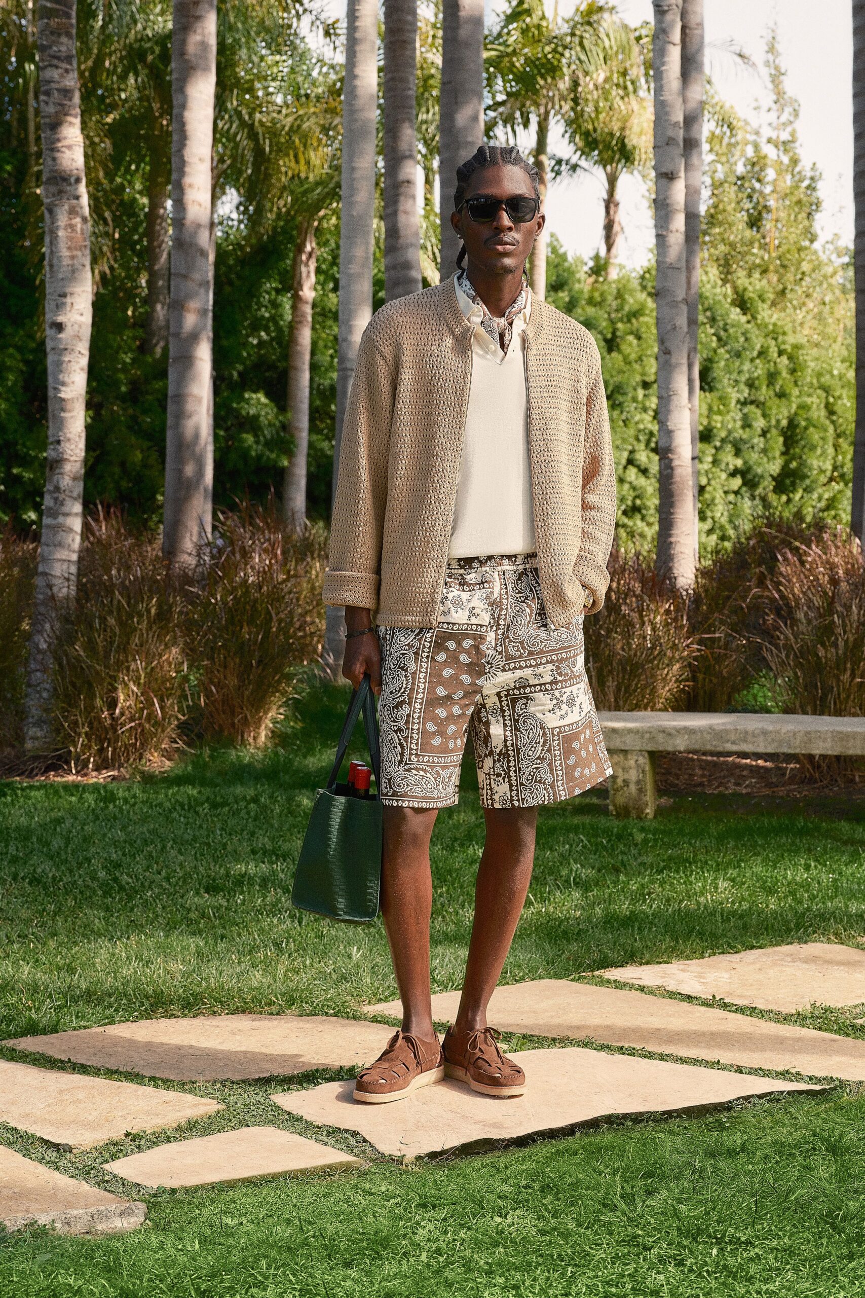 beige cotton long-sleeve relaxed cardigan