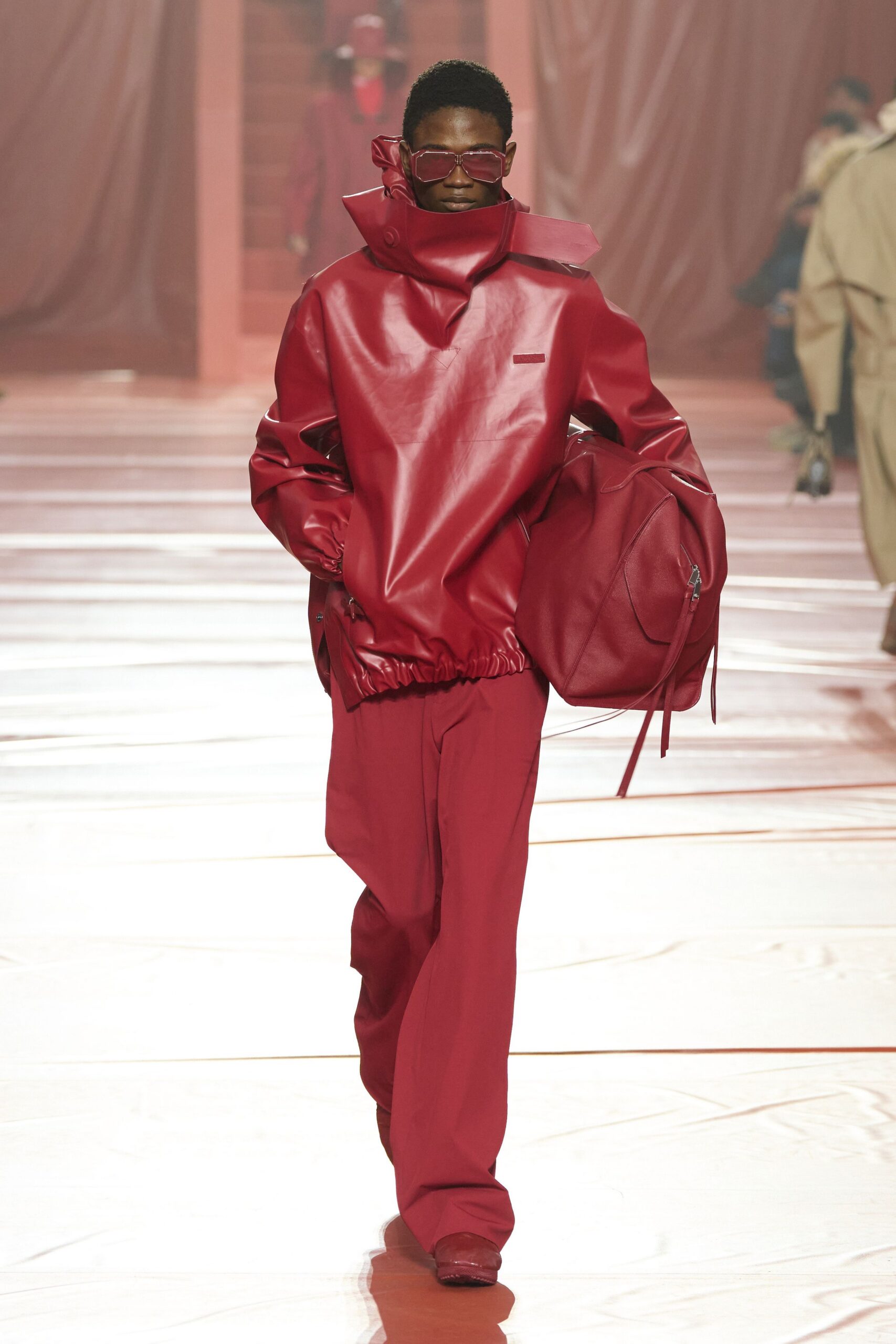 red vinyl bag